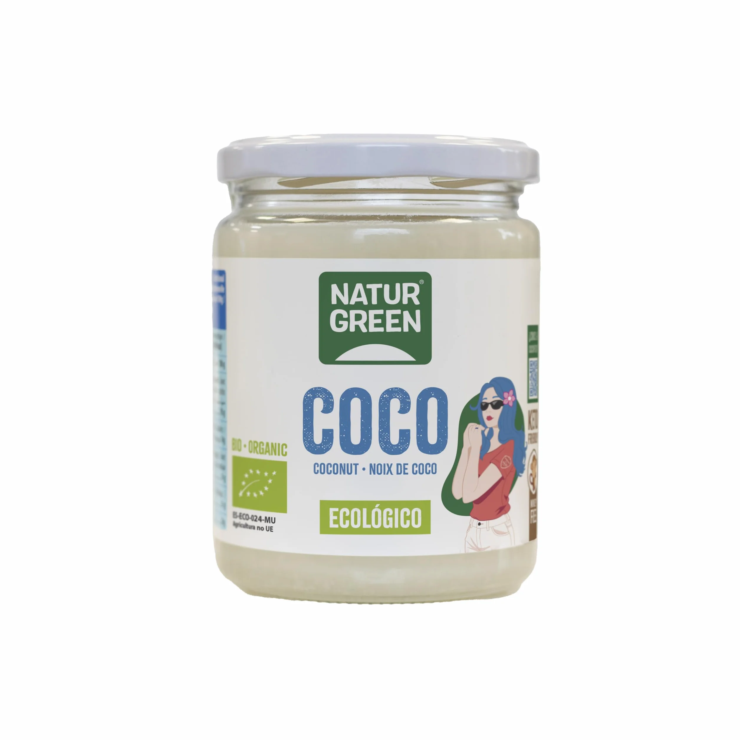 NATURGREEN Ekologiczny olej kokosowy, ekstra, idealny do gotowania, odżywia skórę i włosy, naturalne składniki, wegański, 430 ml/400 g, 1 sztuka