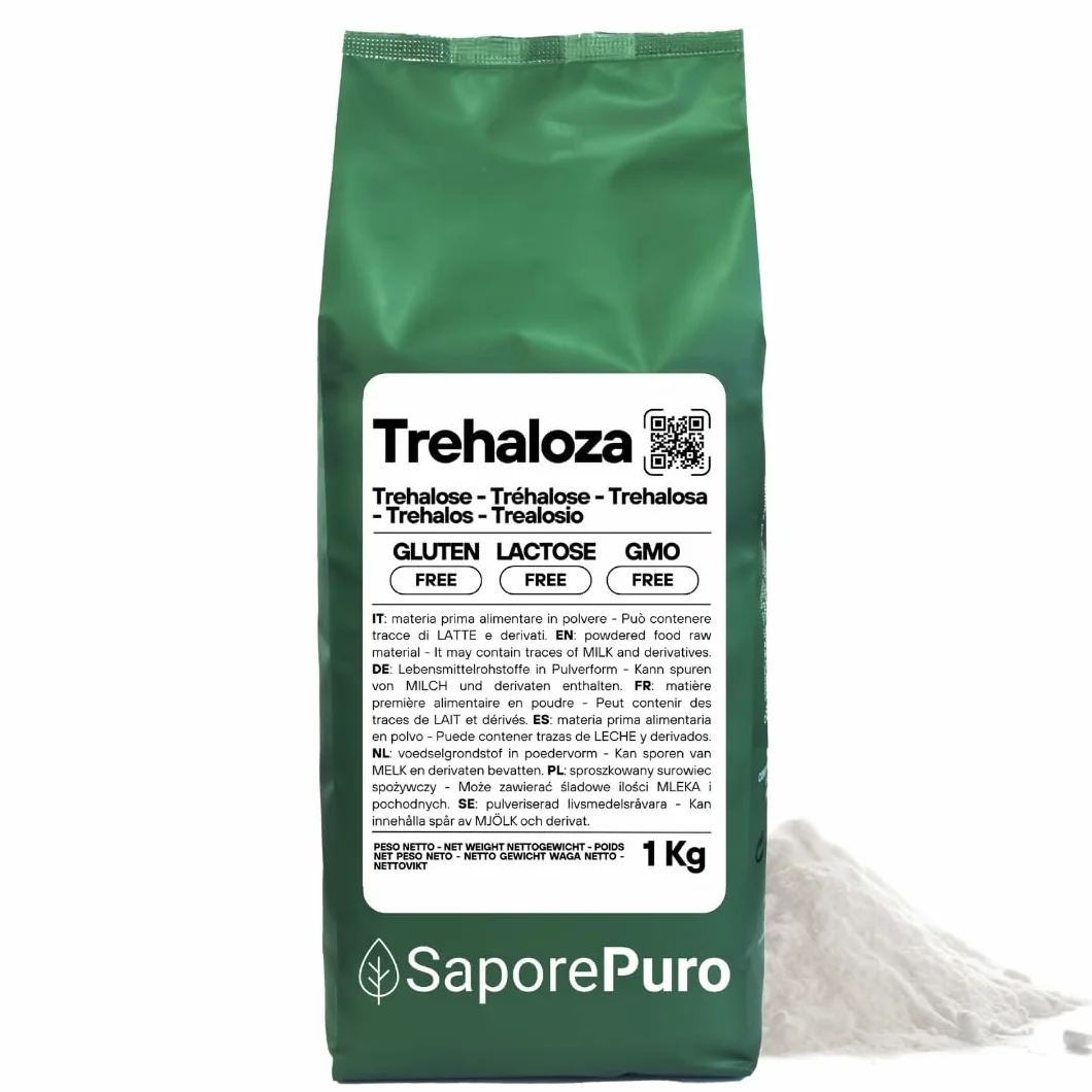 SaporePuro TREHALOZA w proszku 1 kg – alternatywny cukier - Cukier o niskim indeksie glikemicznym