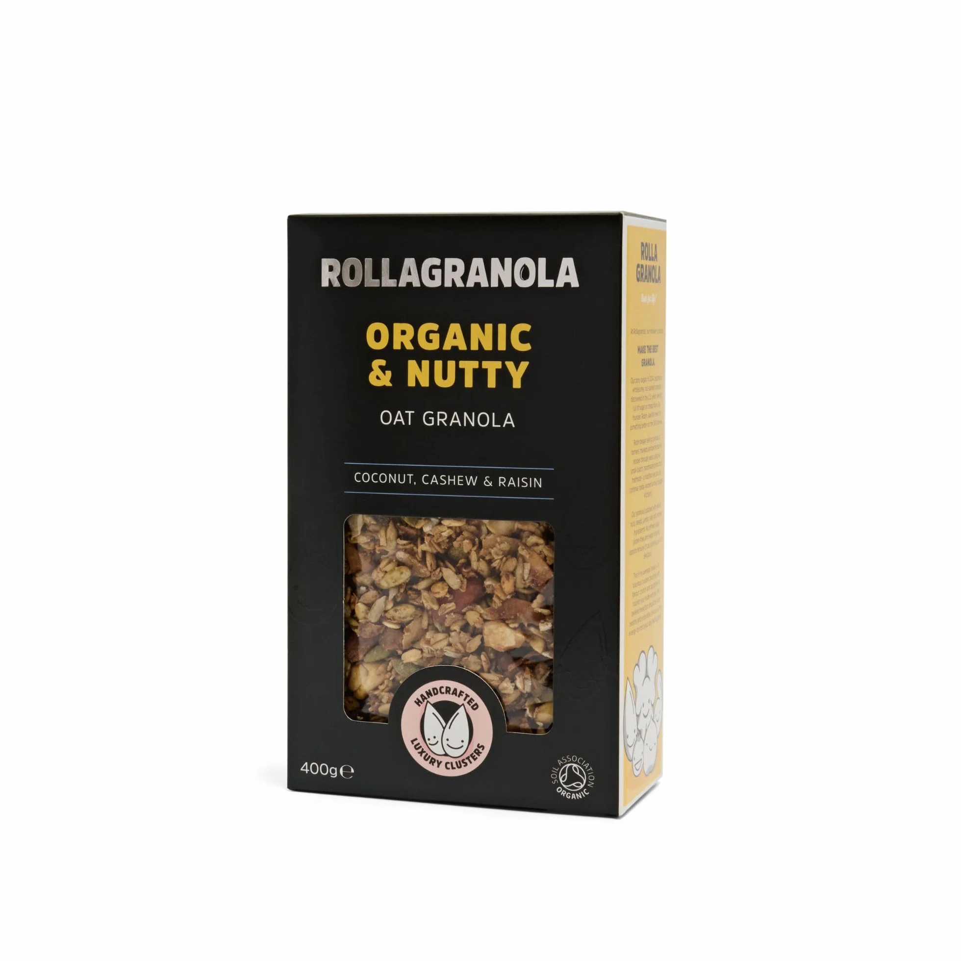 Rollagranola: Granola organiczna i orzechowa | 100% organiczna i naturalna żywność pełna, bez glutenu | wegańska | bez rafinowanych cukrów | opakowanie 400 g