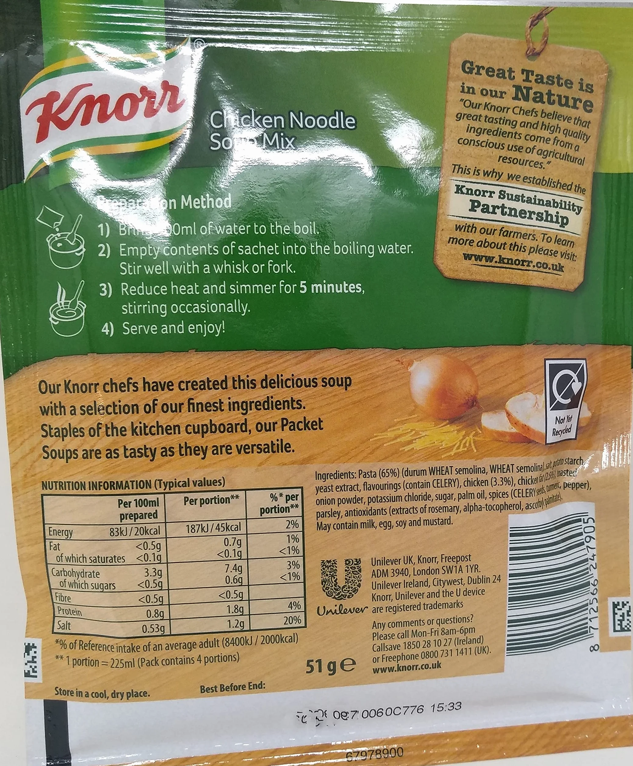 Knorr Super zupa z makaronem z kurczakiem 12 x 51 g