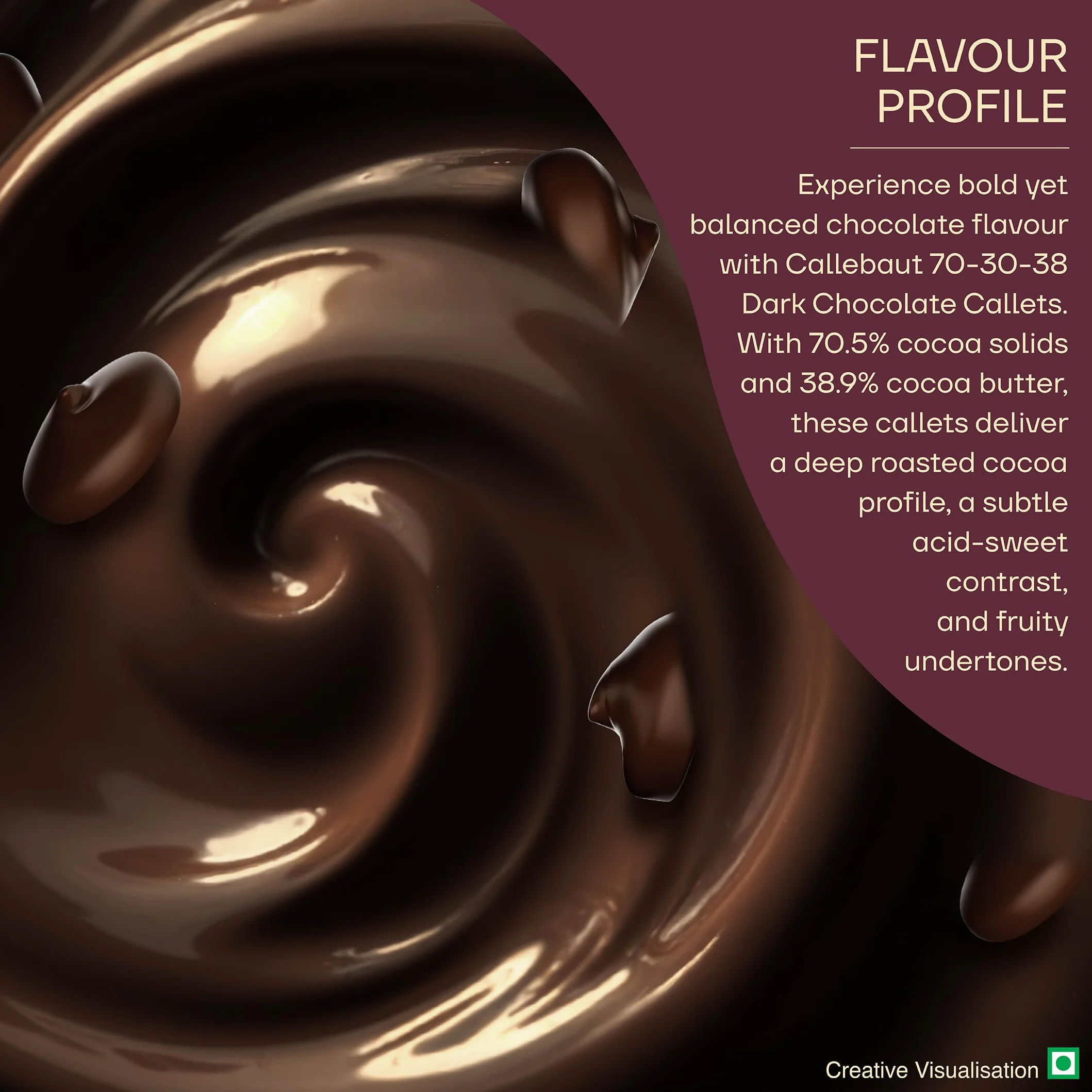 CALLEBAUT receptura nr 70-30-38 – kuwertura, delikatna gorzka czekolada, 70,5% kakao, 400 g, 1 opakowanie
