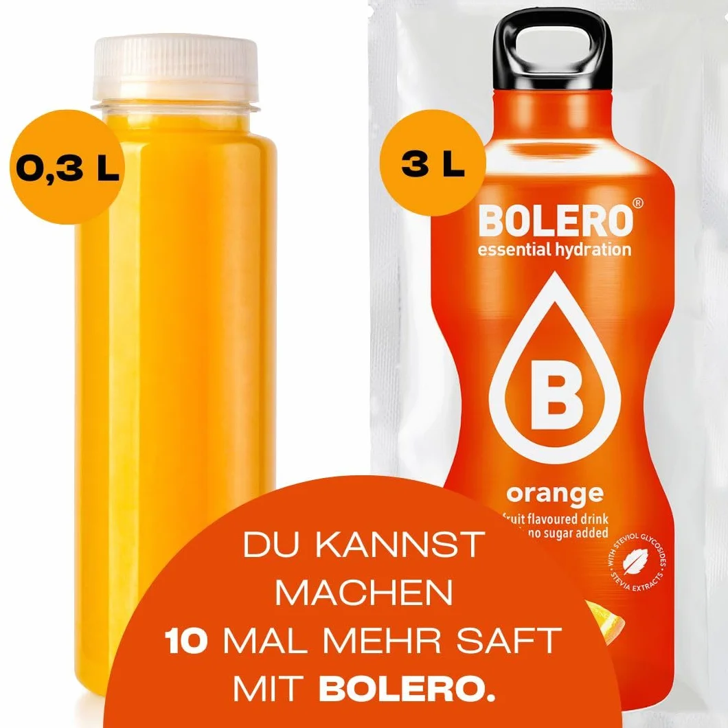 Poznaj opakowanie Bolero I MIX 24x9g I Orzeźwiający napój w proszku bez cukru słodzony stewią | Witamina C | dla diabetyków | zdrowszy napój dla rodziny i przyjaciół