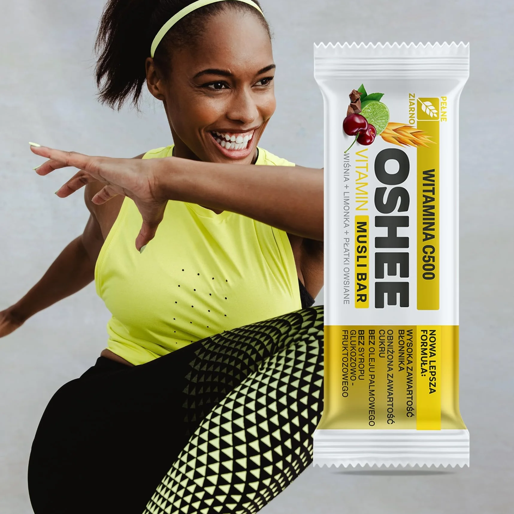 25x OSHEE Vitamin musli bar baton witamina C500 wiśnia limonka 40 g