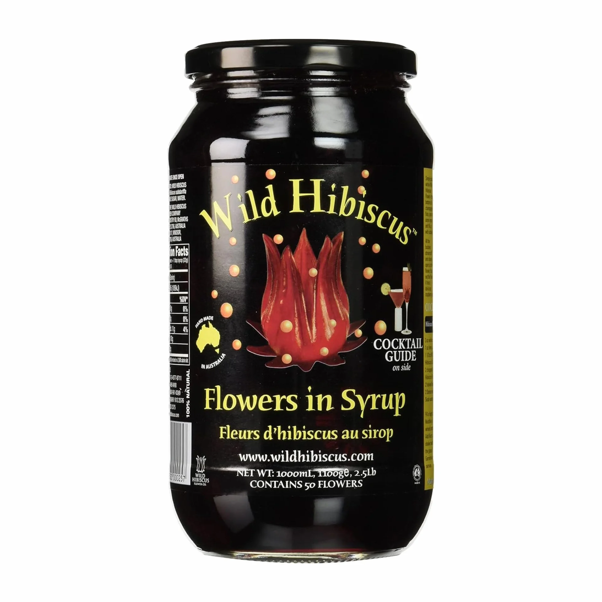 Wild Hibiscus Flower 50 kielichów z kwiatem hibiskusa w syropie 1,1 kg