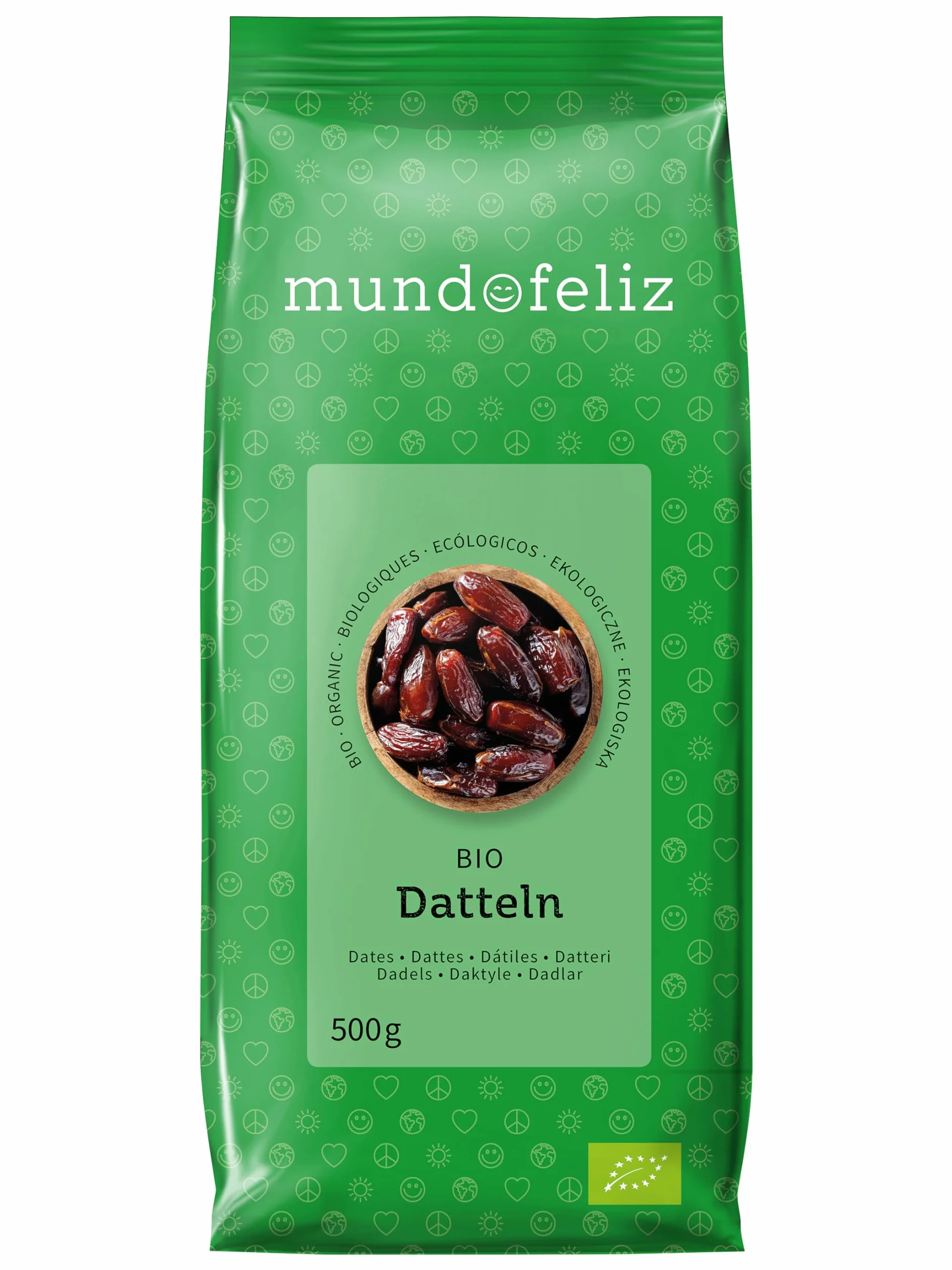 Mundo Feliz Organiczne Suszone Daktyle Bez Pestek, 2 X 500 G
