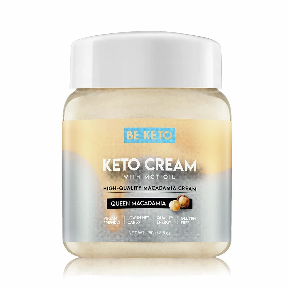 Be Keto Keto Cream Queen Macadamia z roœlinnym smarowid³em MCT dla wegan | Jedzenie przyjazne dla keto | bezglutenowe 250g