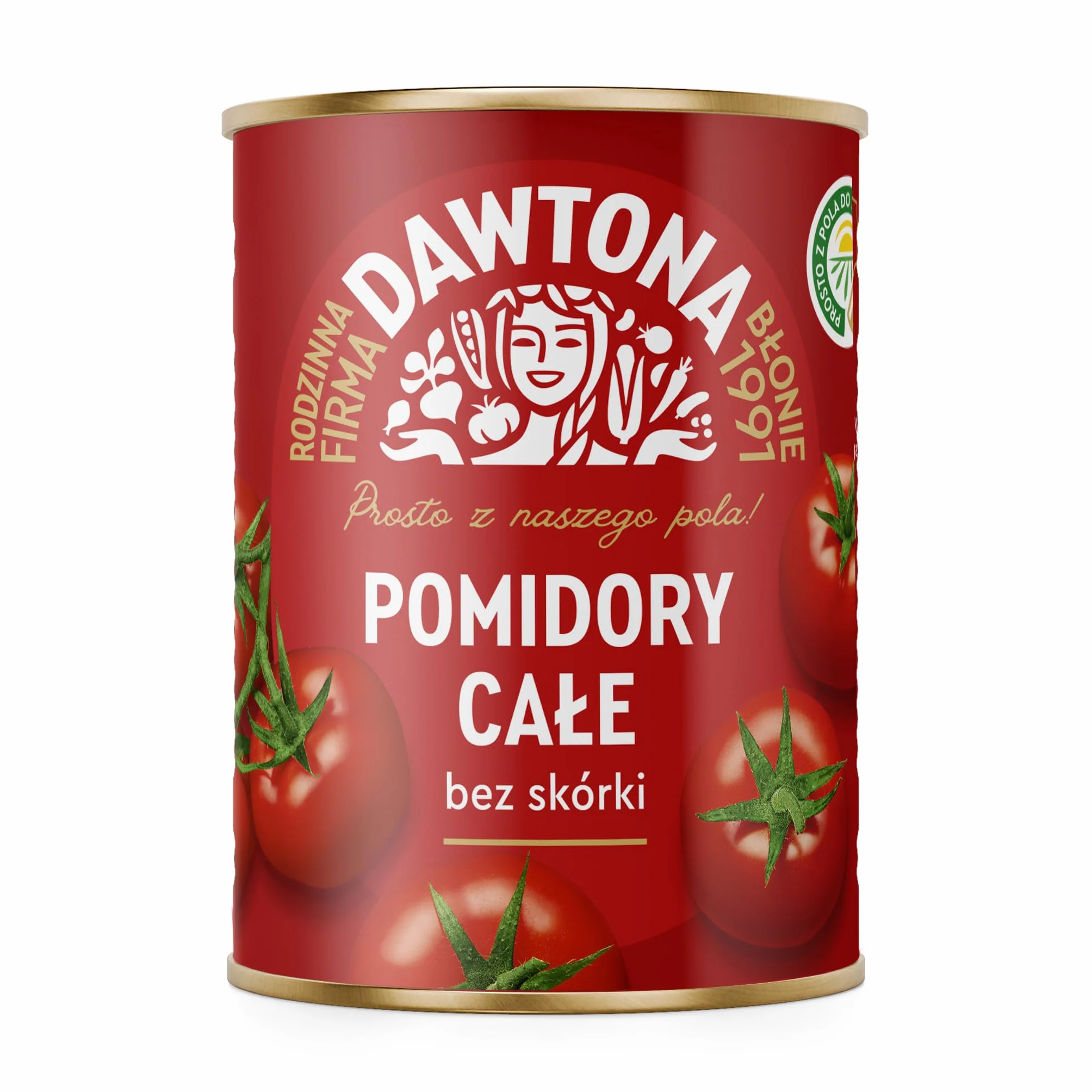 DAWTONA Pomidory całe bez skórki 12 x 400g - W soku pomidorowym, bez konserwantów - W puszce - Idealne do sosów, zup i dań jednogarnkowych