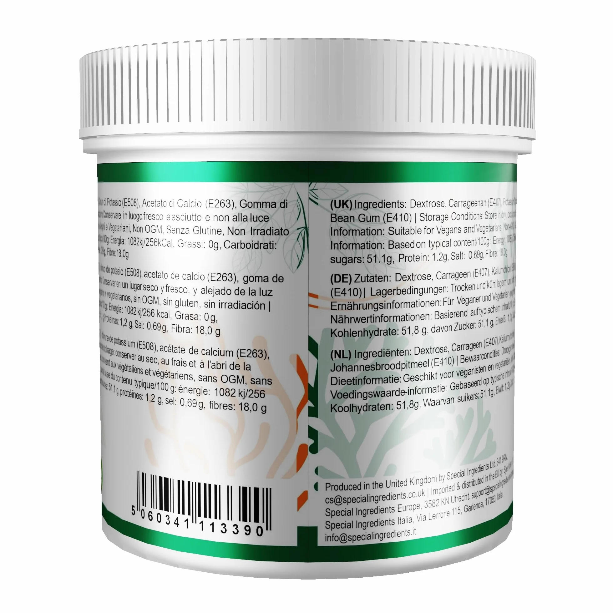 Special Ingredients Vegi Gel Premium Quality Powder 100 g - wegańska żelatyna, bez GMO, bezglutenowy – pojemnik nadający się do recyklingu