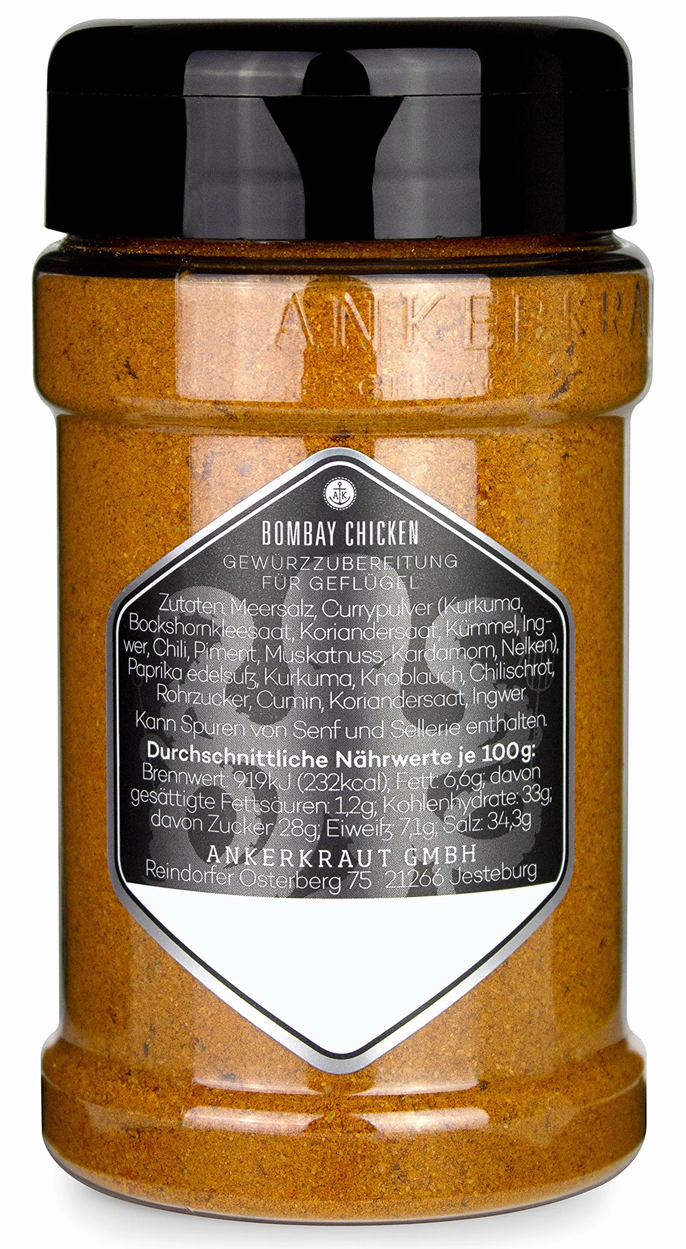 Ankerkraut Bombay Chicken Wings BBQ Rub, solniczka