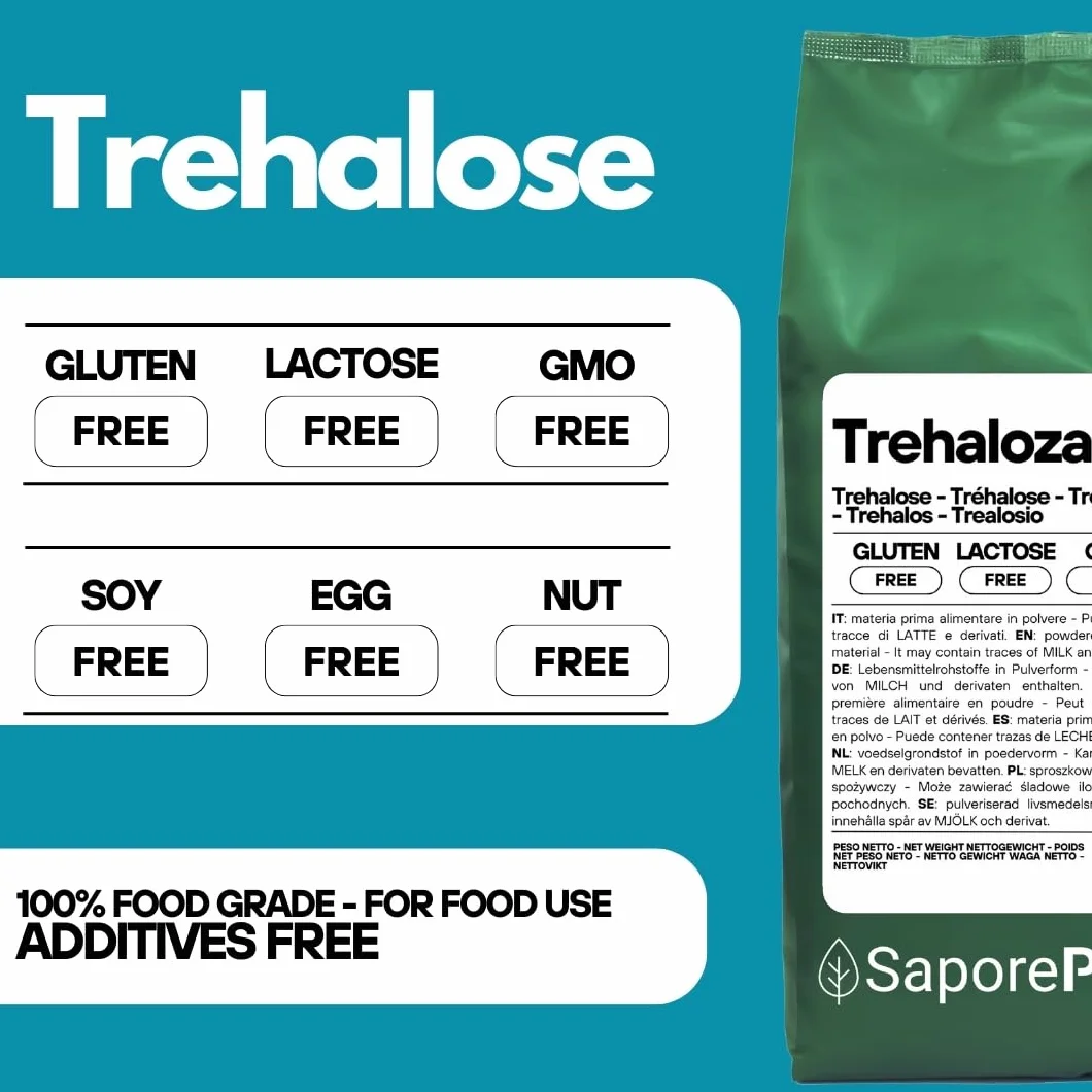 SaporePuro TREHALOZA w proszku 1 kg – alternatywny cukier - Cukier o niskim indeksie glikemicznym