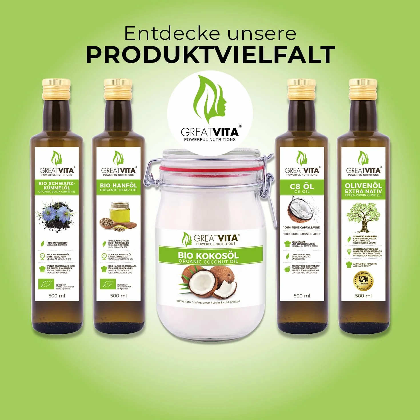 Olej MeaVita MCT na bazie oleju kokosowego (1 x 500 ml) C8 & C10, wysoka jakość, 70% kwasu kaprylowego i 30% kwasu kaprowego