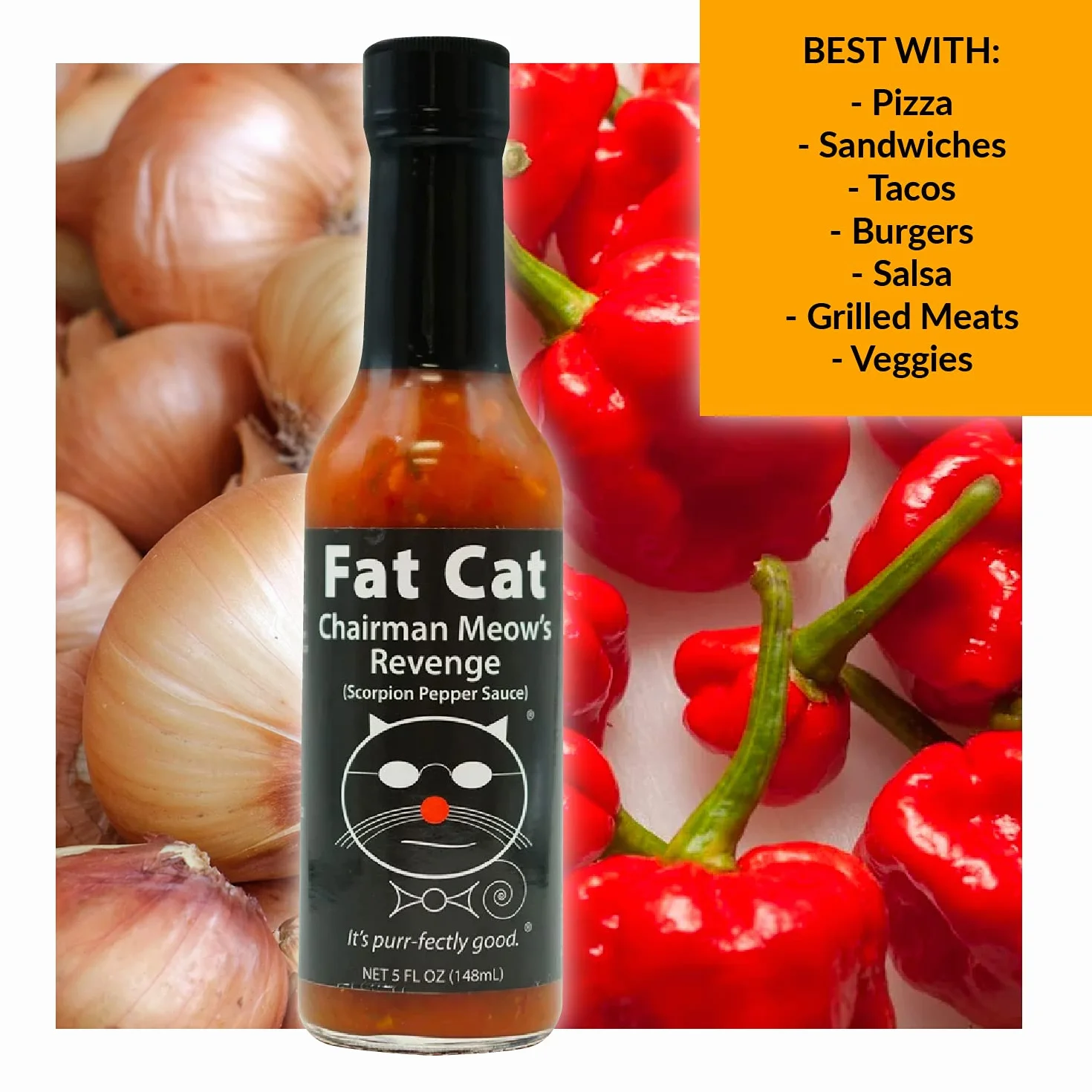 Fat Cat Chairman Meow's Revenge: Scorpion Pepper Sauce (5 unce)