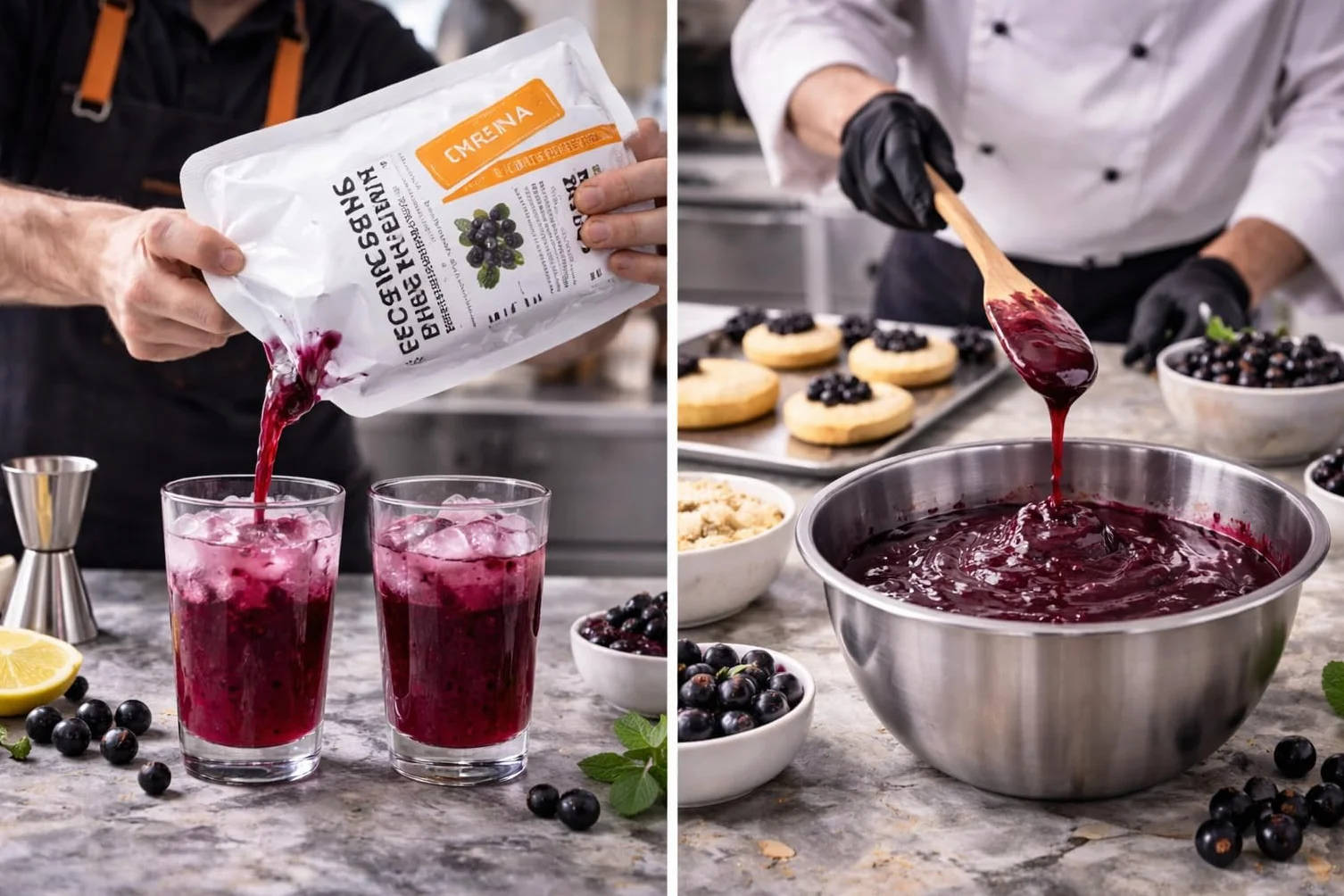 Puree Czarna Porzeczka 1 kg – pulpa owocowa do deserów, koktajli, smoothie