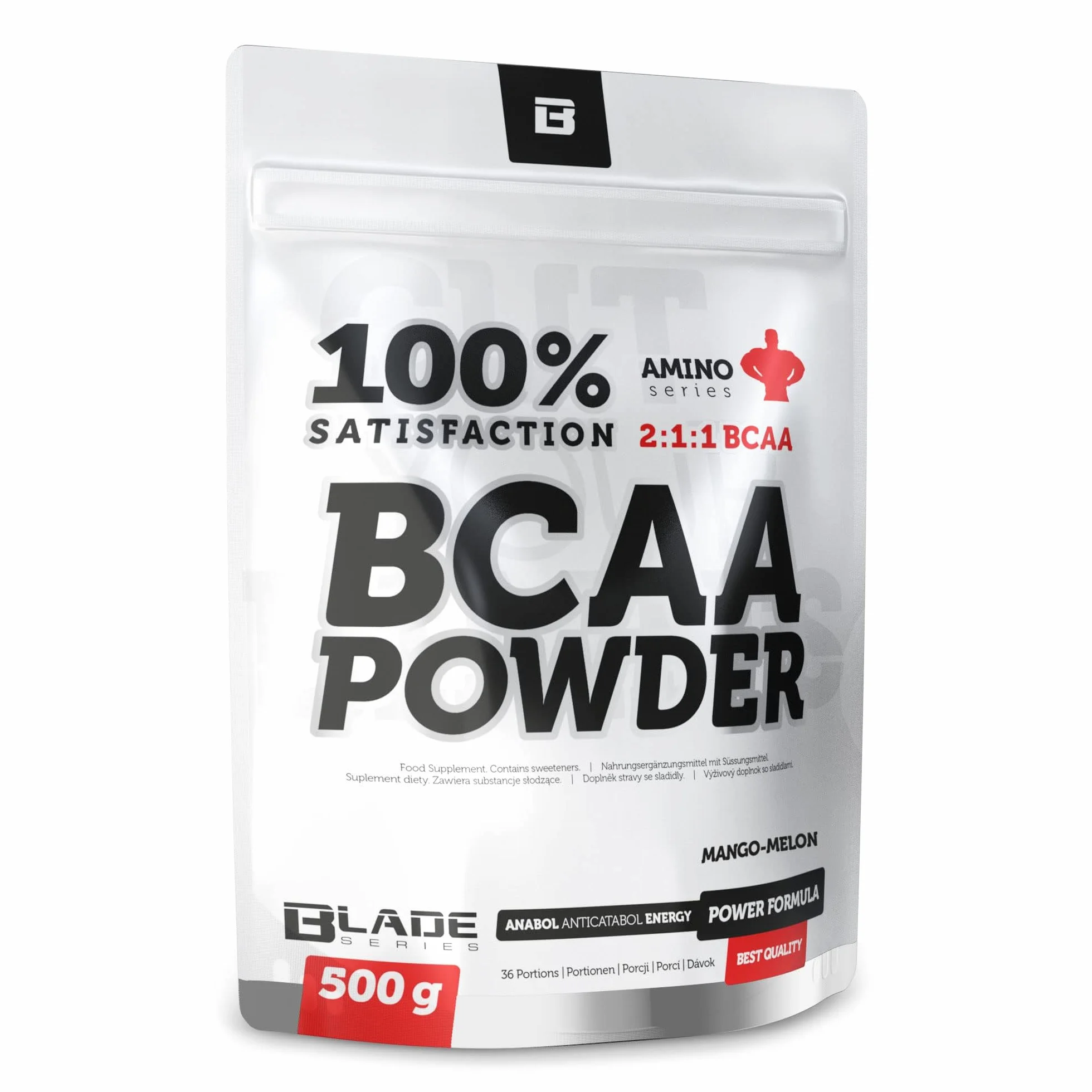 100% proszek BCAA + glutamina - 500g - BLADE Series o smaku mango melon