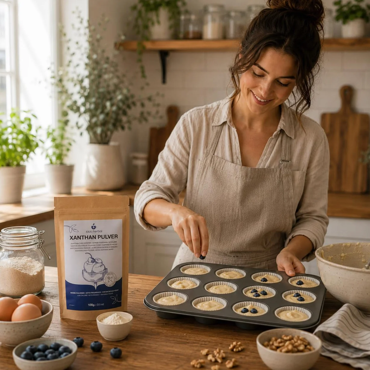IDDA Herbal Proszek Guma Ksantanowa 400g Bezglutenowa Naturalny Stabilizator i Zagęstnik Spożywczy