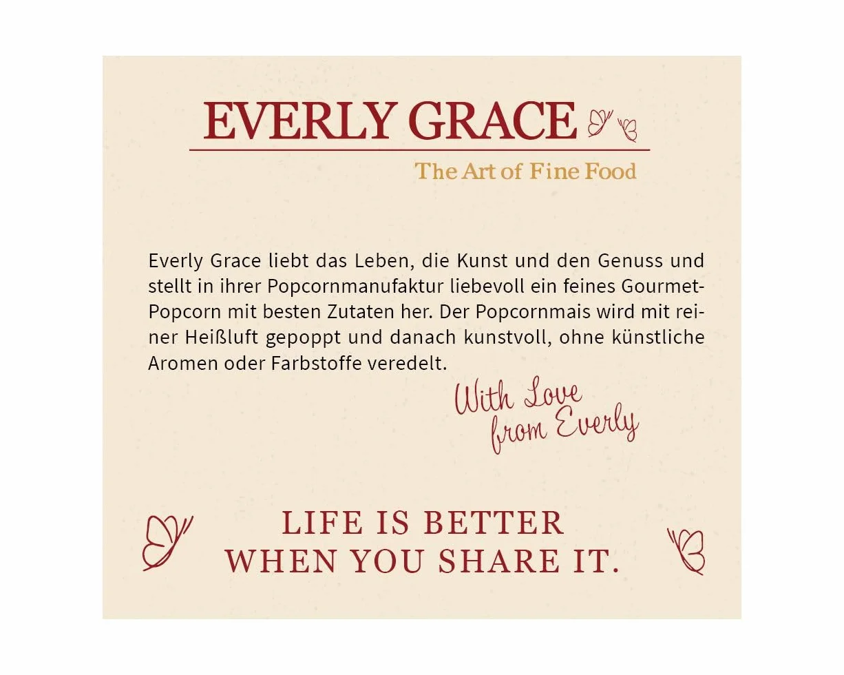 Everly Grace Popcorn Winter Bundle – Christmas Cookie, Bavarian Almond Symphony, Magical Chocolate Mint, po 100 g torebki popcornu z naszej manufaktury w Augsburgu, Niemcy