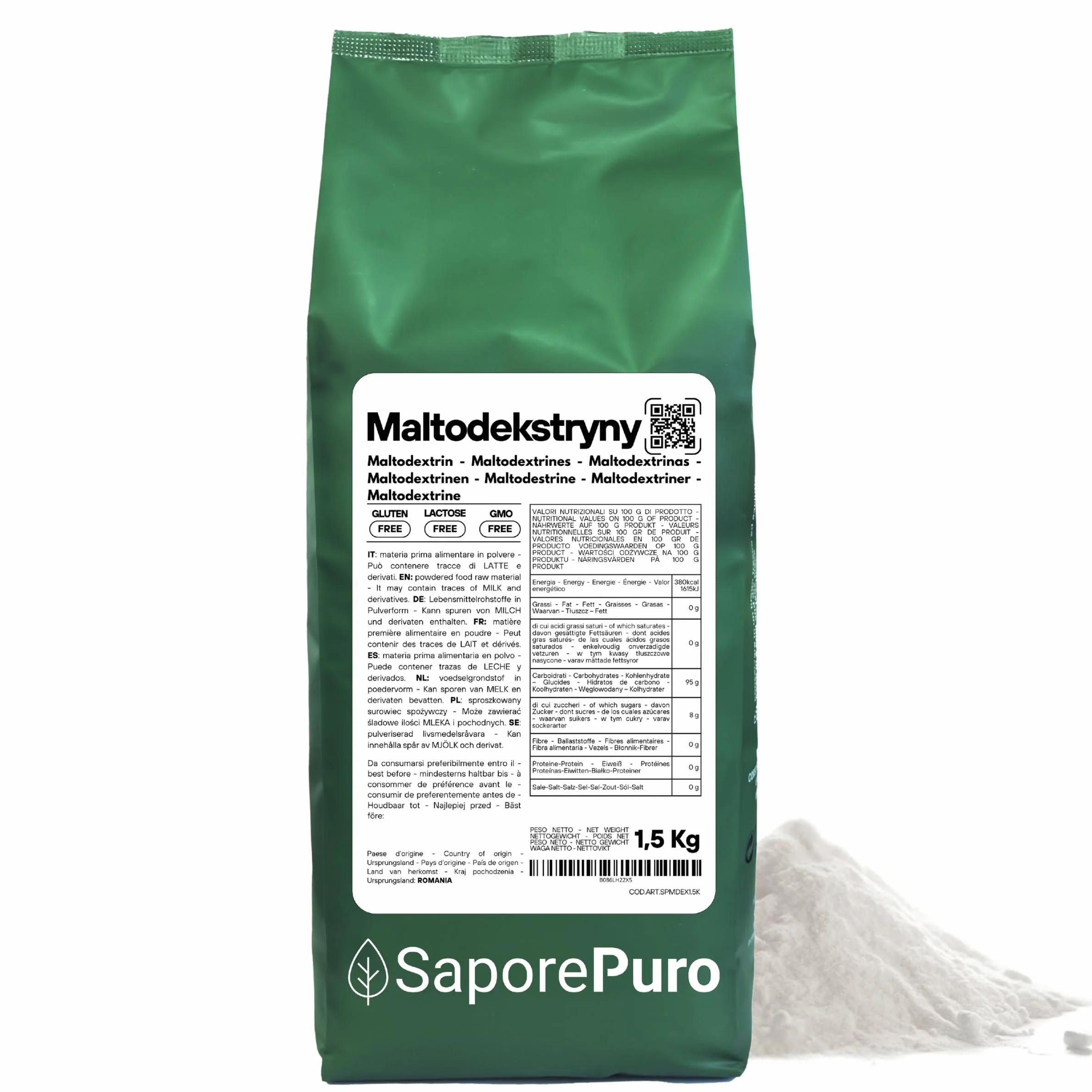 SaporePuro Maltodekstryna w proszku - 1500 gr