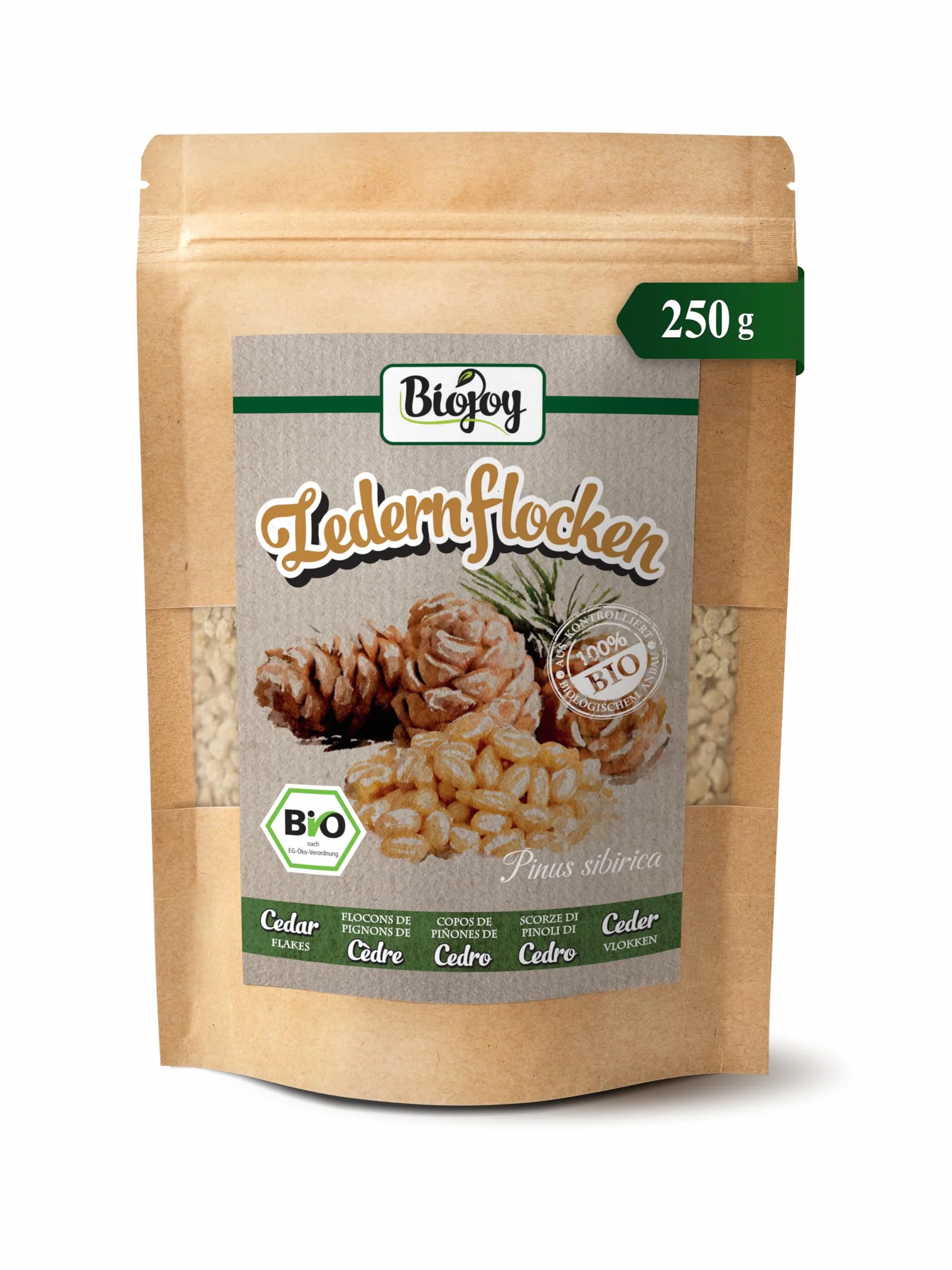 Biojoy BIO-płatki cedrowe z syberyjskiego pestek pinii - Pinus sibirica (250 g)