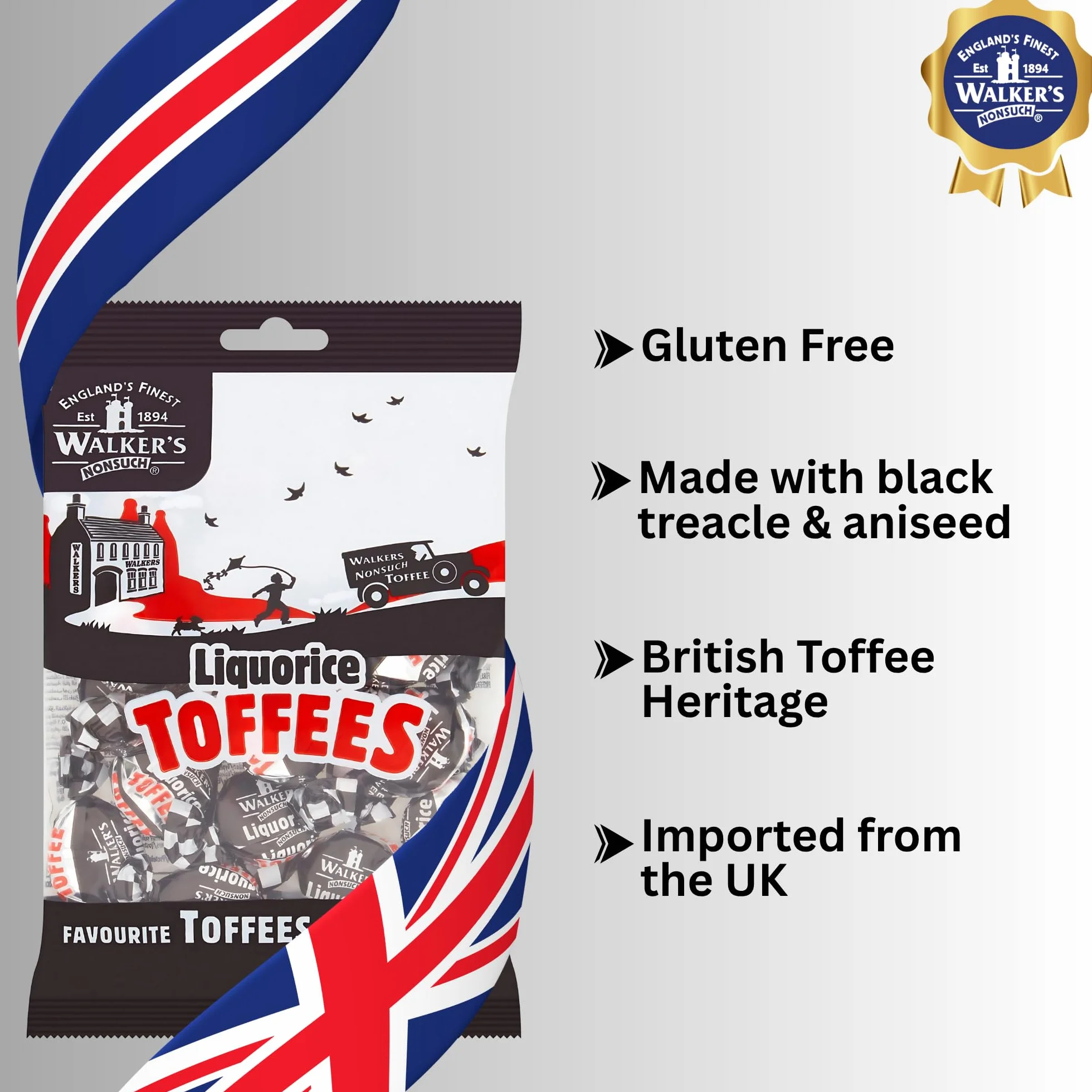 Walkers Nonsuch Liquorice Toffees 150 g