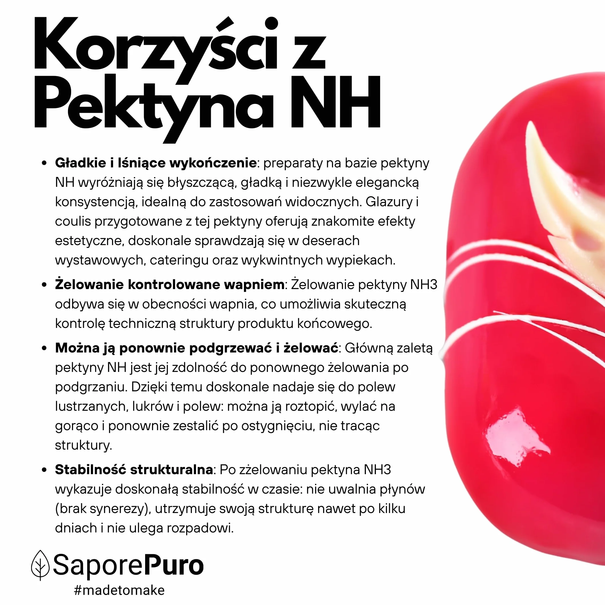 SaporePuro – Pektyna NH 50 g | Idealna do Nappage, Polew i Galaretek | Wysoka Uniwersalność, Rozpuszczalna w Wodzie, Bezglutenowa