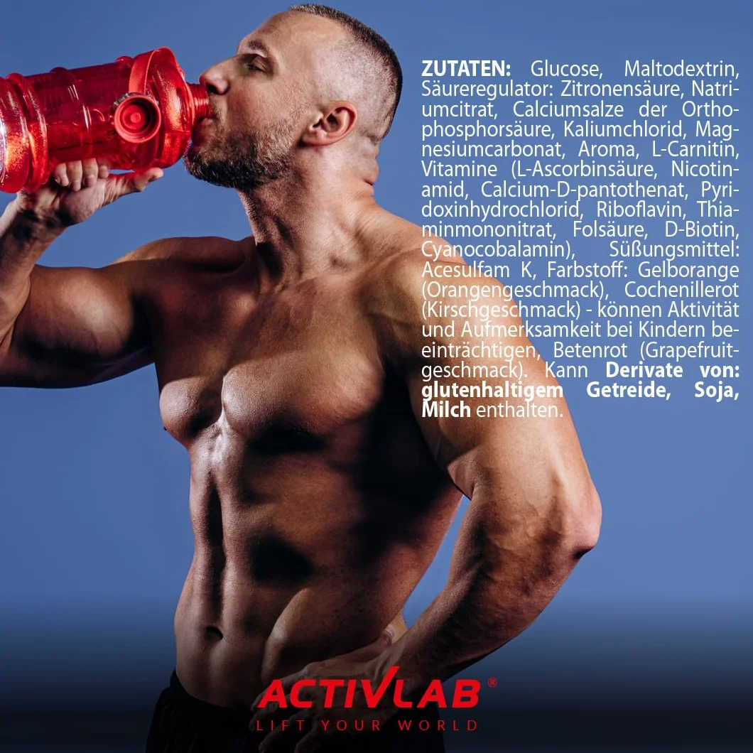 Activlab Hot Sport Drink 1000g - Napój izotoniczny w proszku z elektrolitami i witaminami, węglowodanami, ponad 80 porcji | Wspiera regenerację po intensywnym treningu, Wiśniowy