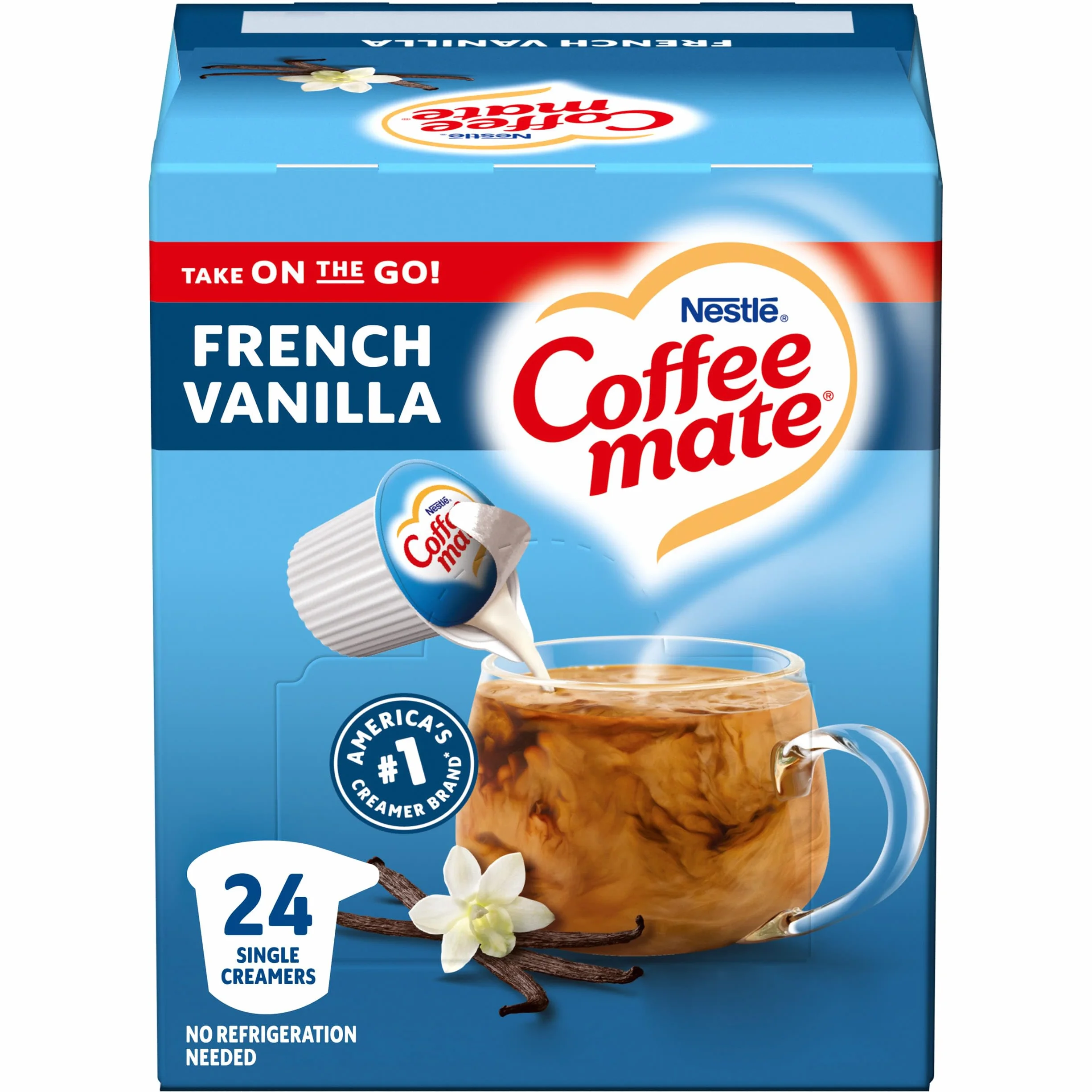 Coffee-mate Krem do kawy w słoikach o smaku francuskiej wanilii, 24 sztuki, 265 ml