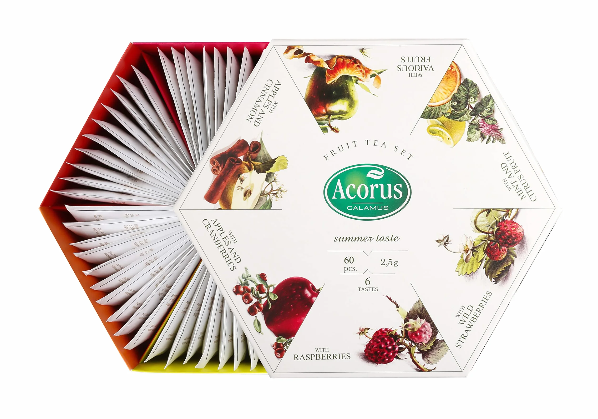 ACORUS Letni smak zestaw 6 aromatów herbaty owocowej 60 torebek