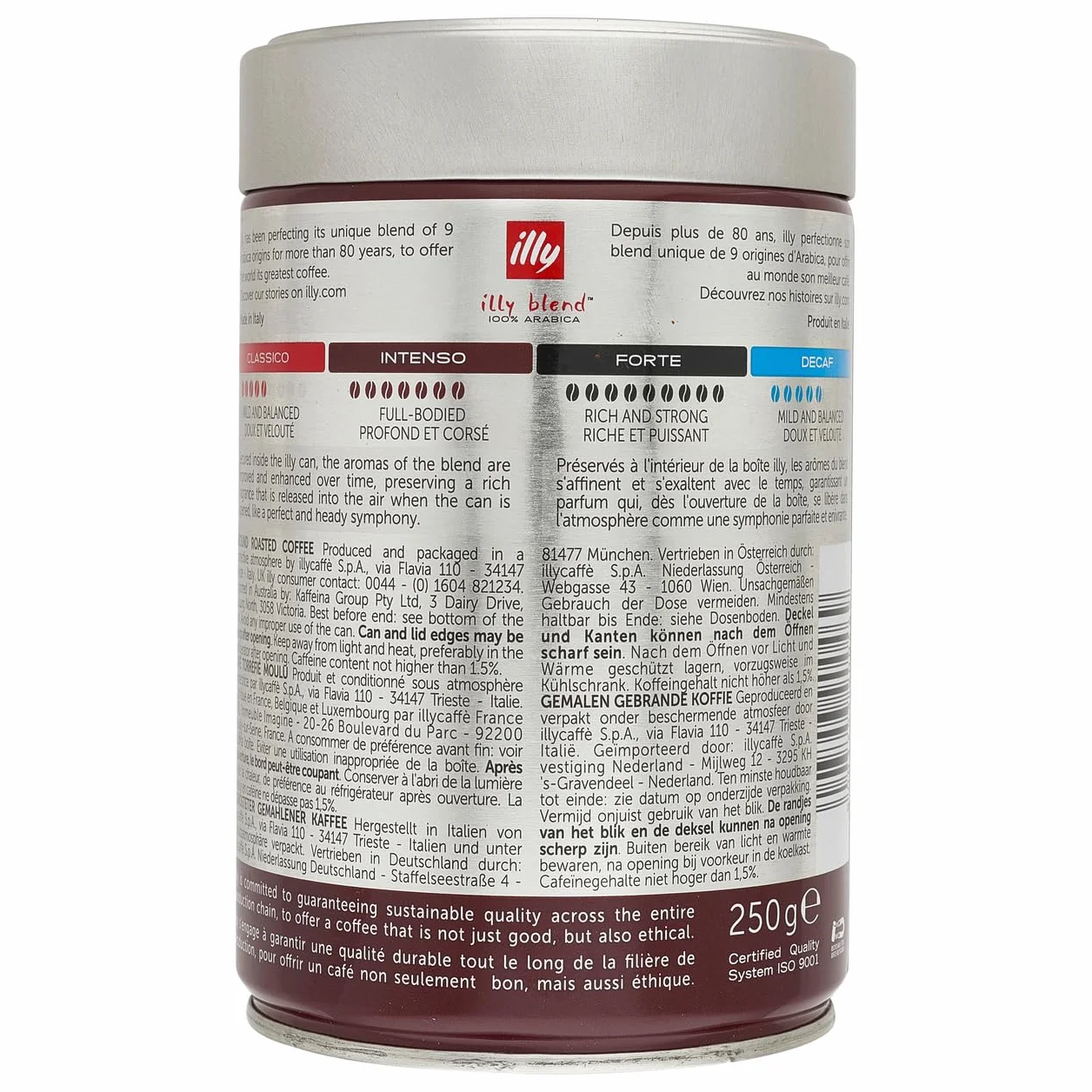 Kawa Caffe Espresso 250g - Illy kawa w puszce na włoski rynek