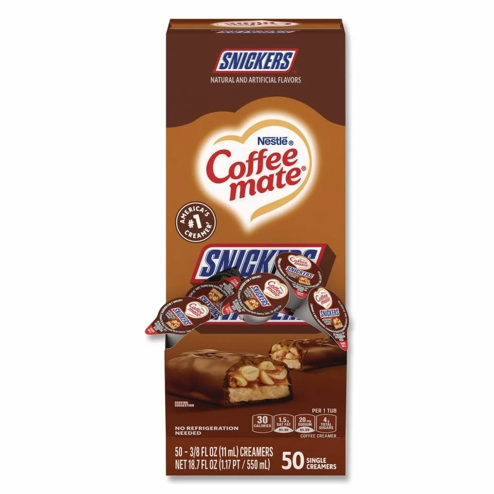 Kawa spożywcza płynna śmietana do kawy, snickers, mini filiżanki 10 ml, 50/pudełko