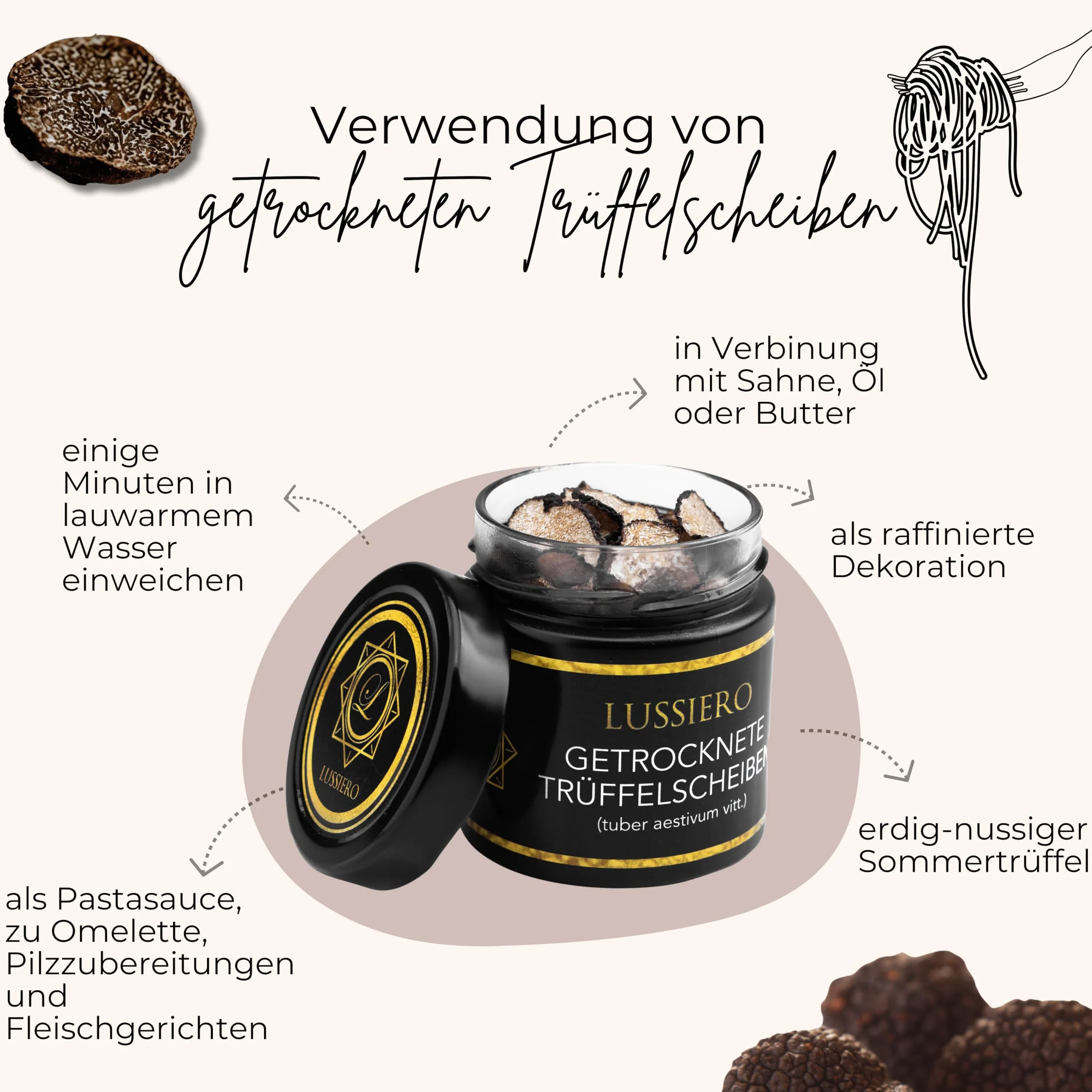 Lussiero Suszone letnie trufle Tuber Aestivum vitt. Grade-A szlachetne trufle plastry 10 g