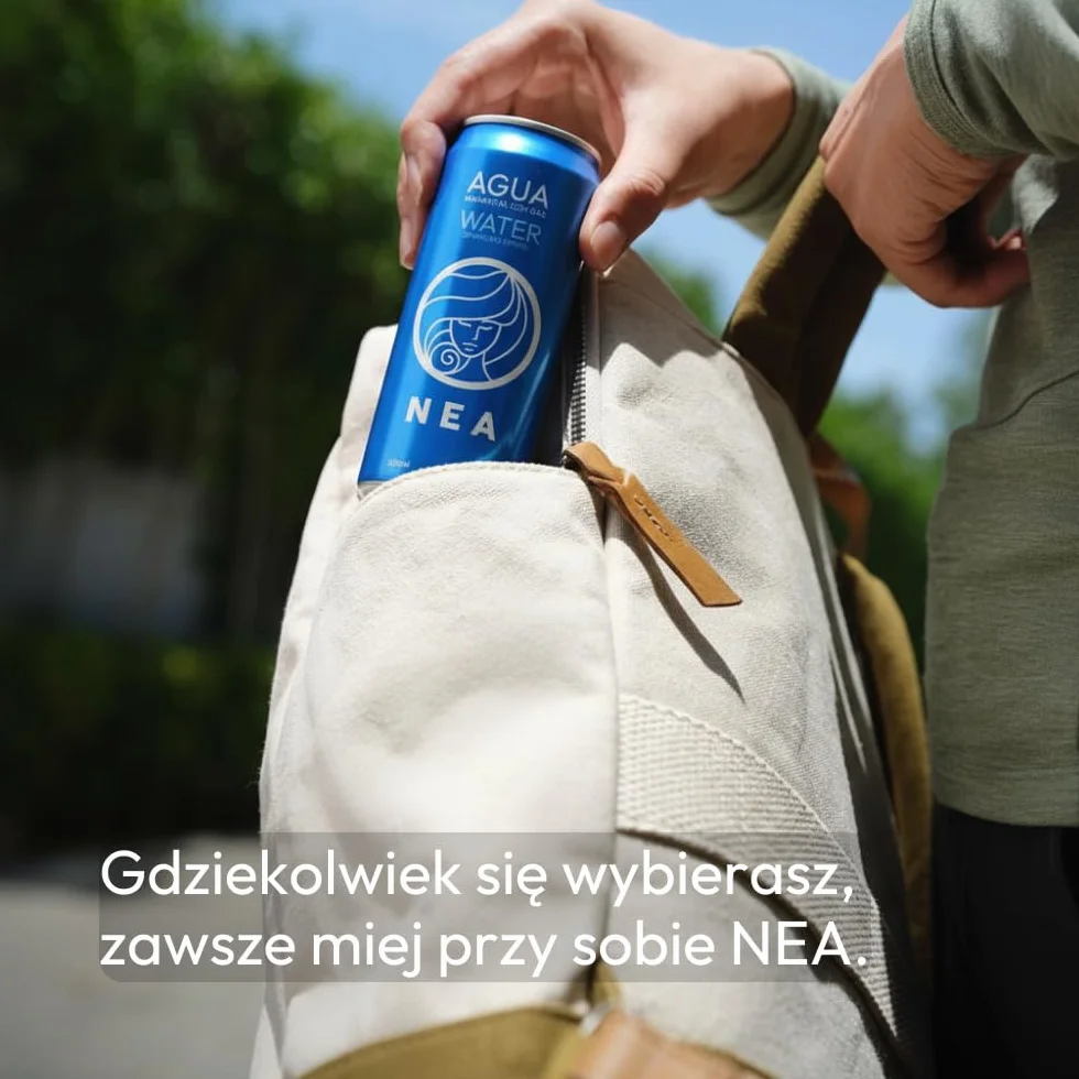 NEA Woda Gazowana w Puszkach – Nasycona Dwutlenkiem Węgla Woda Mineralna z Austriackich Alp - 330 ml (opakowanie 24 szt.)