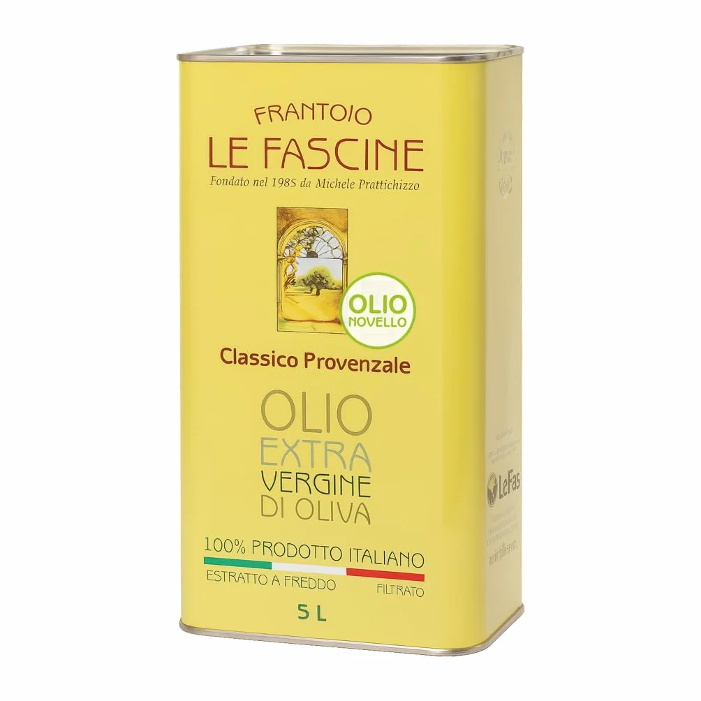 Le Fascine 100% włoska oliwa z oliwek Pugliese extra virgin wytwarzana z prowansalskich oliwek (puszka 5 litrów)