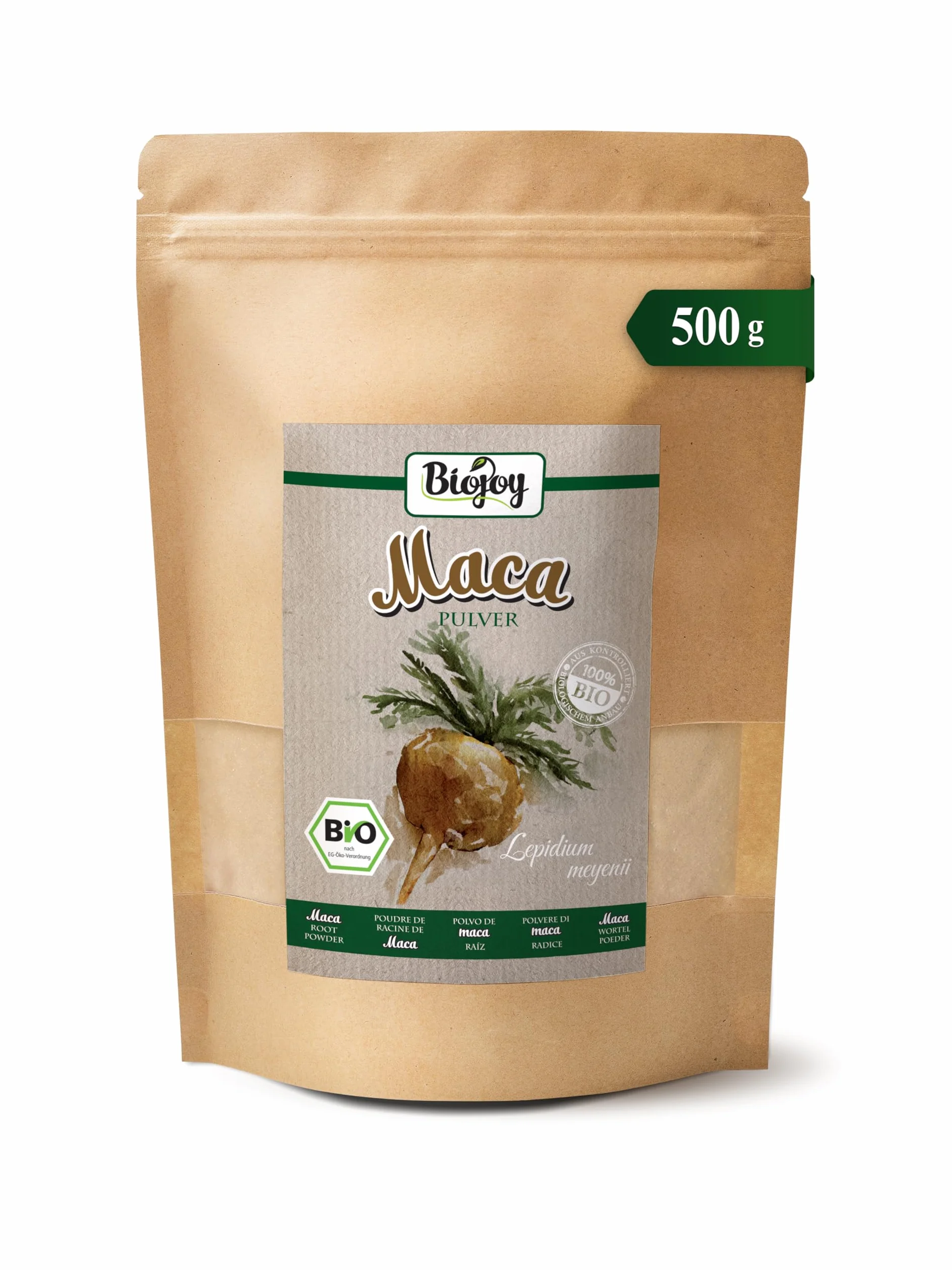Biojoy BIO-Sproszkowana Maca z Peru, Lepidium meyenii (500 g)