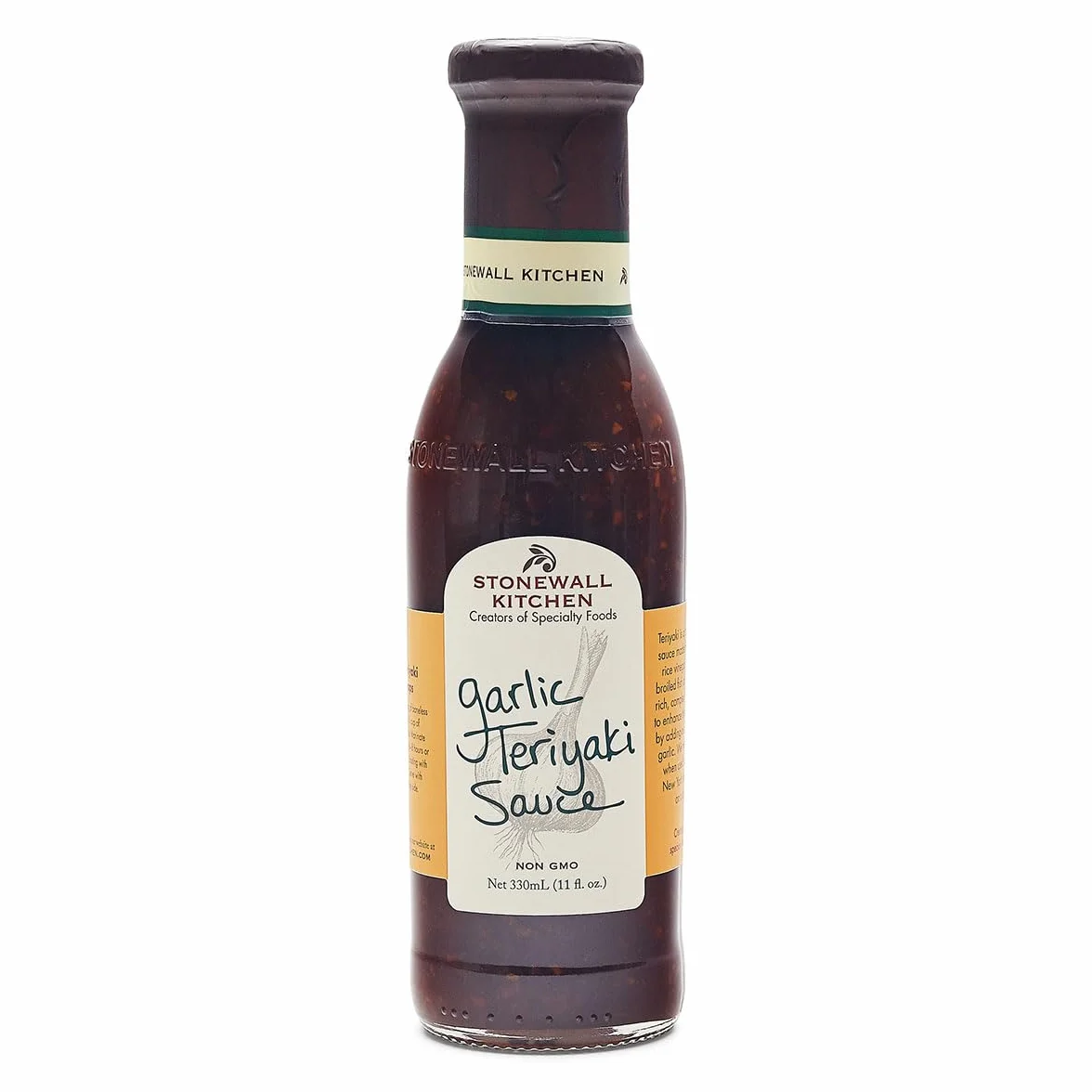 Stonewall Kitchen Garlic Teriyaki sos 330 ml – łagodny, egzotyczno-pikantny sos BBQ z czosnkiem i soją, idealny do marynowania i glazurowania