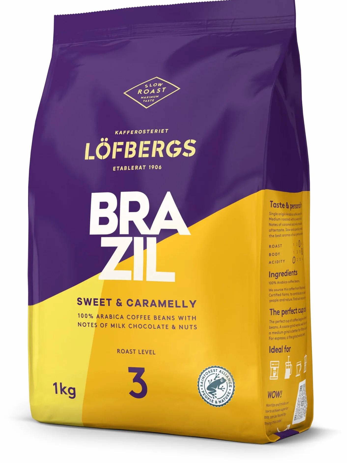 Löfbergs Kawa Ziarnista 100% Arabica Średnio Palona Słodko-Karmelowa 1kg