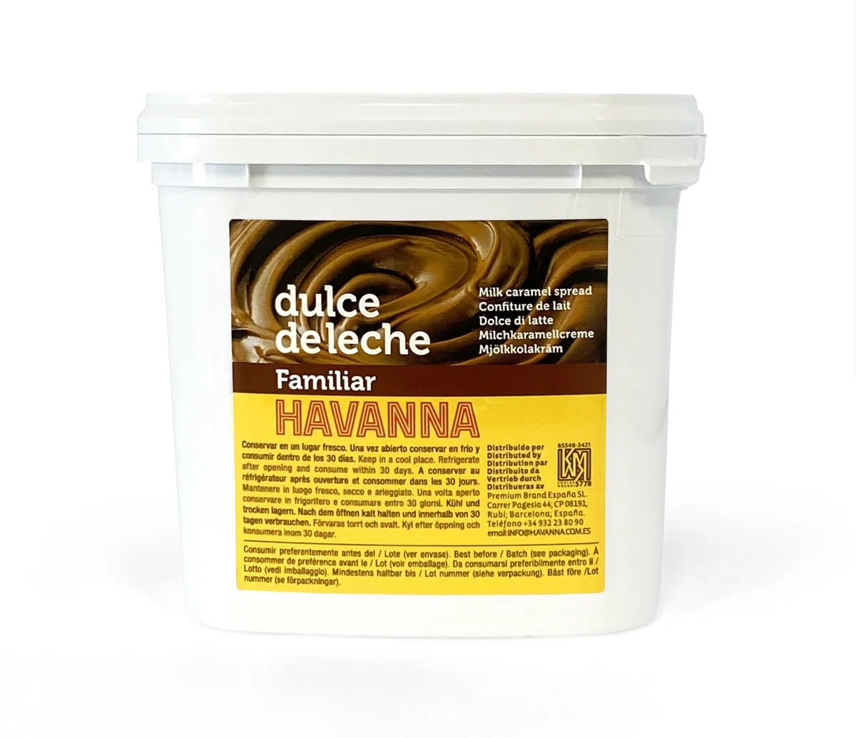 Havanna Dulce de Leche Familiar | Bez Glutenu | Bez Sztucznych Barwników i Aromatów | Produkt Gourmet | Wiaderko 1 kg
