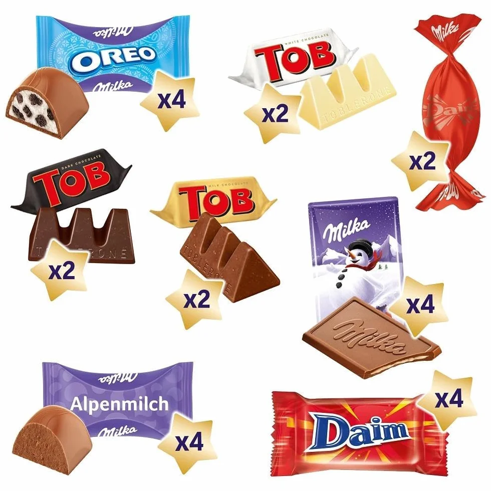 Milka & Friends Talerz bożonarodzeniowy, 1 x 196 g, mieszanka czekolady bożonarodzeniowej, pojedyncze opakowanie, prezent na Boże Narodzenie, słodycze na Boże Narodzenie, ze 100% czekolady z mleka