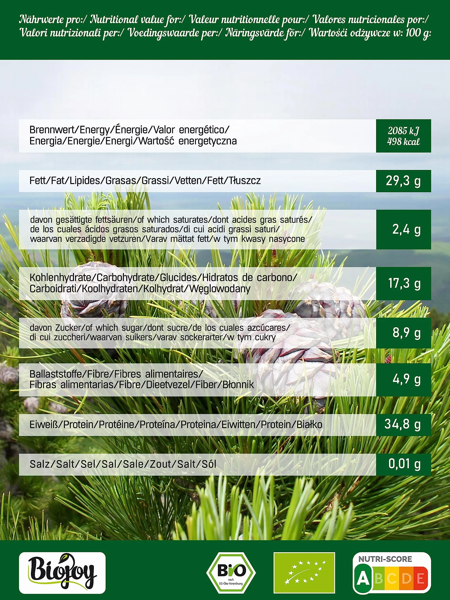 Biojoy BIO-płatki cedrowe z syberyjskiego pestek pinii - Pinus sibirica (250 g)