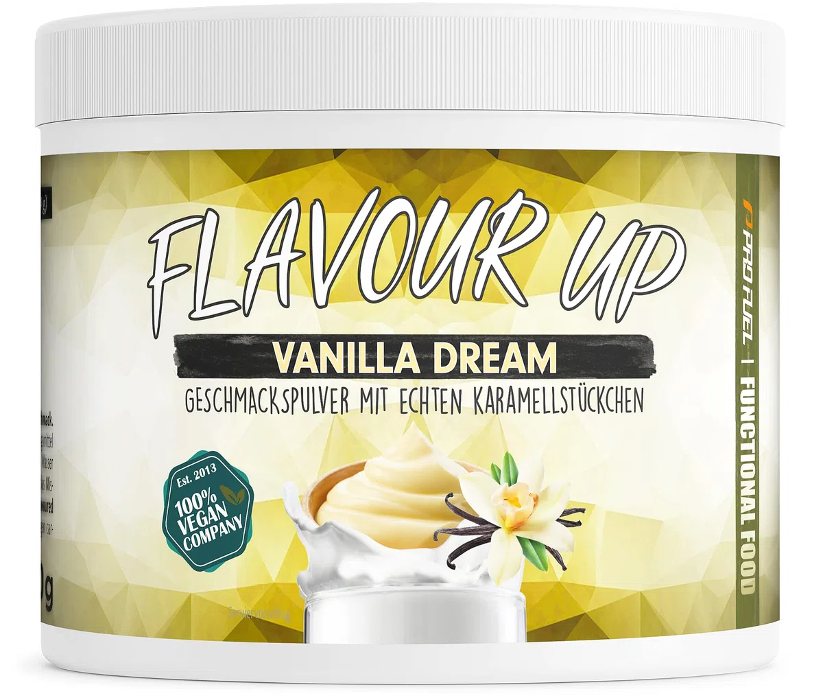 Proszek smakowy Vanilla 250 g – pyszny smak i słodycz – tylko 11 kcal na porcję – wszechstronne zastosowanie do żywności i napojów – puder smakowy – Flavour Up