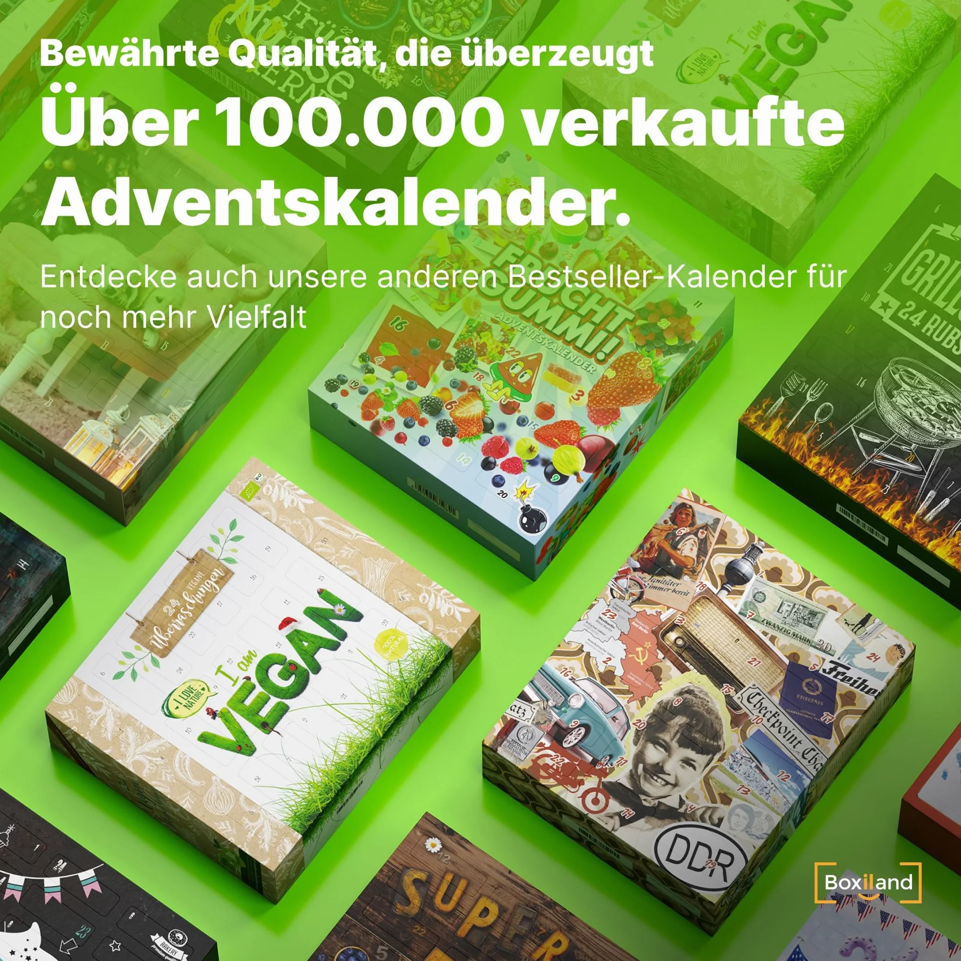 Bio Kalendarz Adwentowy 2025 Wegański [24 WEGAŃSKIE BIO PRZEKĄSKI] – Kalendarz świąteczny z przekąskami bio – kalendarz adwentowy vegan, Healthy Food & Bio Snacks (Wyprodukowano w Niemczech)