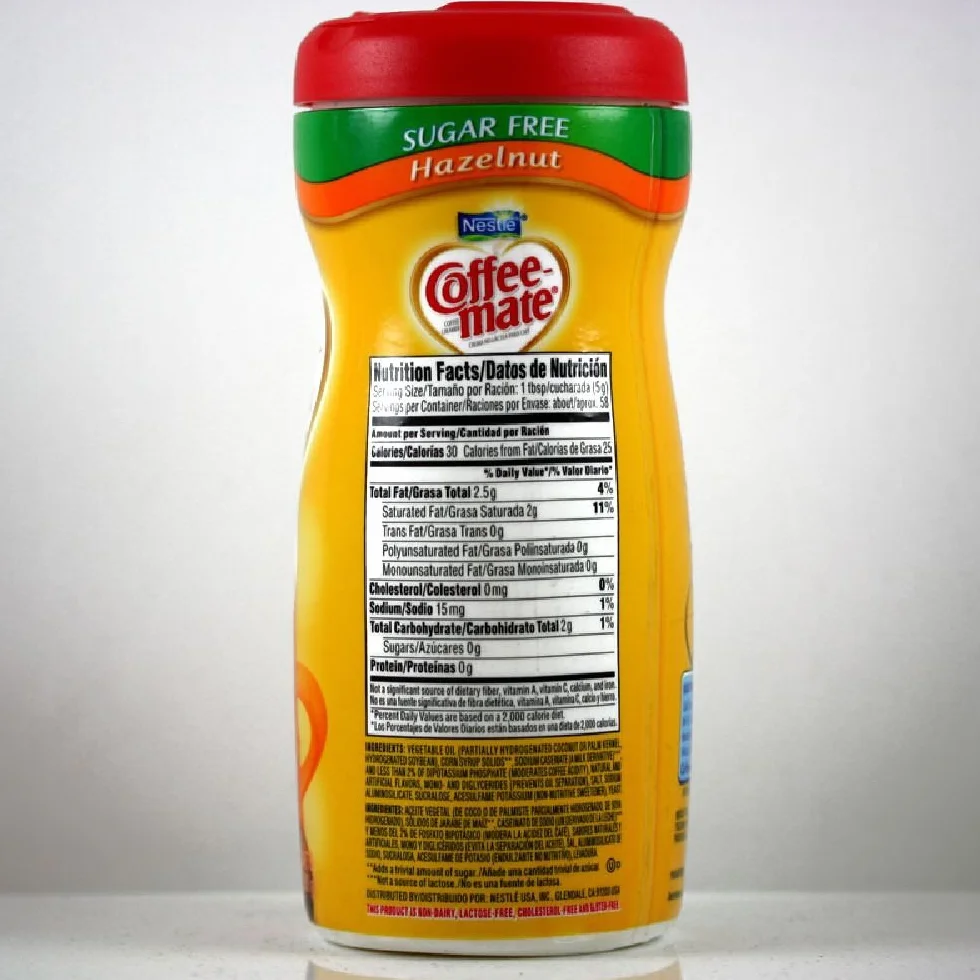 Nestle Coffee-Mate Hazelnut Sugar Free, 1 opakowanie (1 x puszka 289 g)