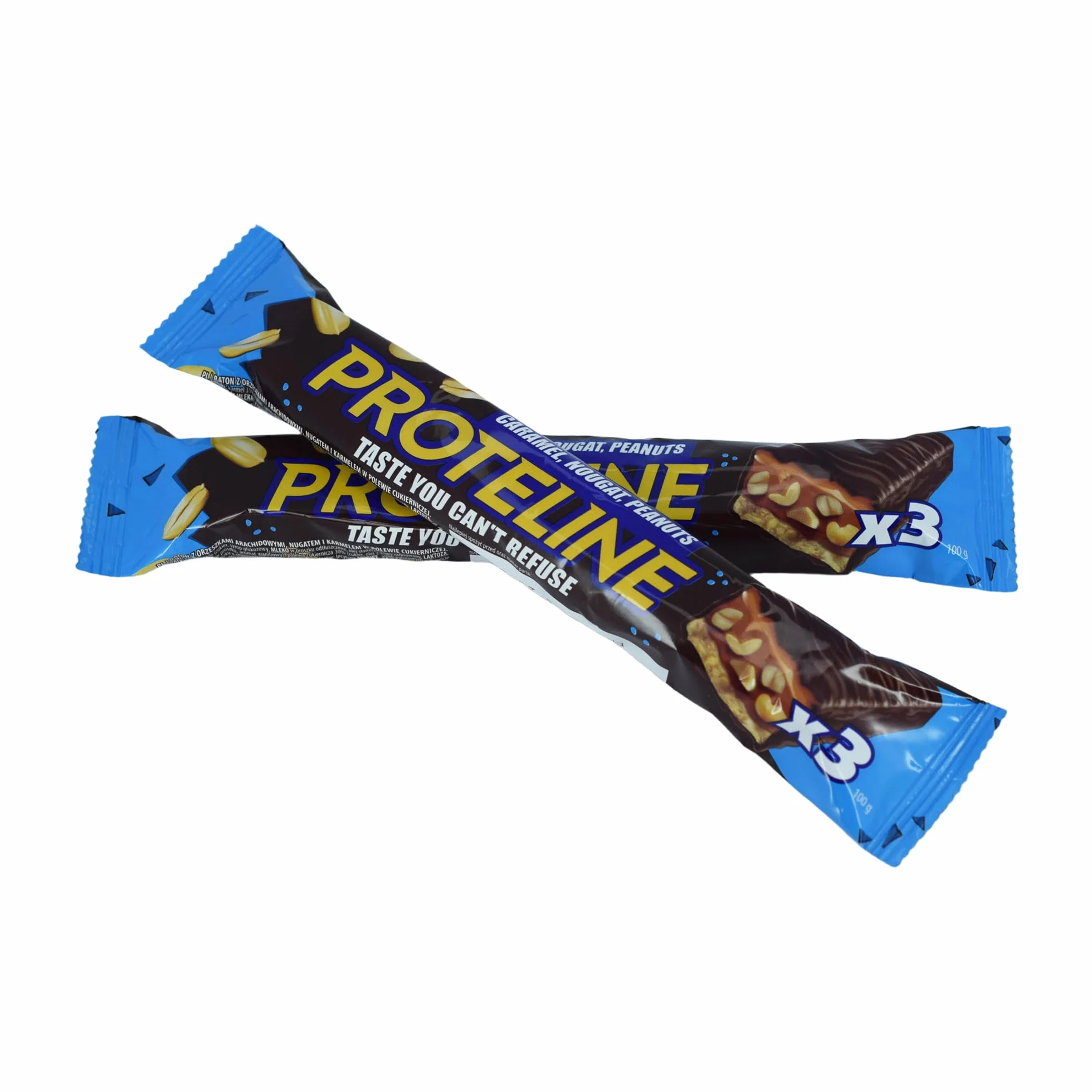 Proteline baton cukierniczy z orzeszkami arachidowymi, nugatem i karamelem 20 x 100g
