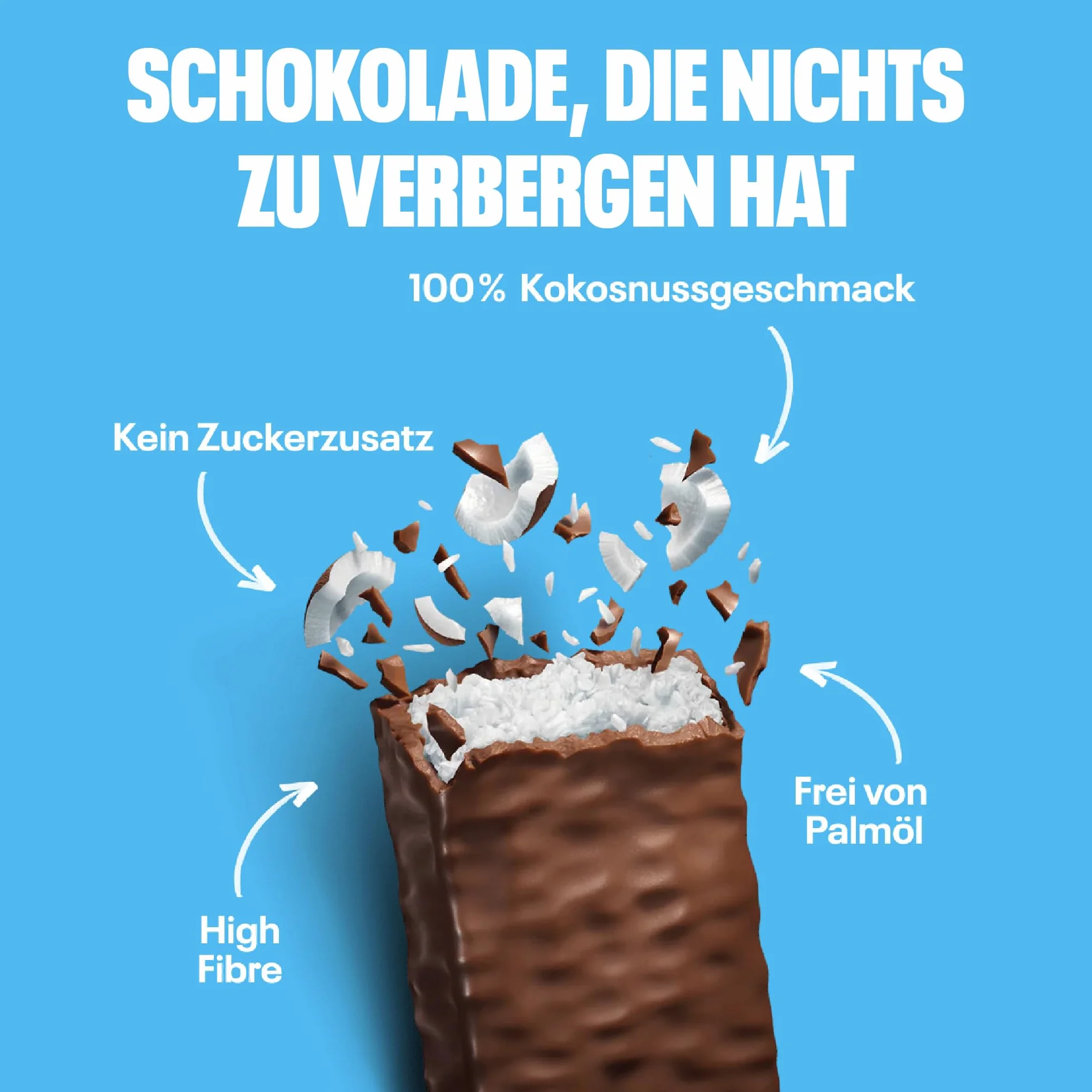 NEOH Low Carb Keto Batonik Kokos Czekolada - 1 g Cukier / 117 kcal / 6 g Białko - Bez dodatku cukru - 30 g (Opakowanie 12 sztuk) - Coconut