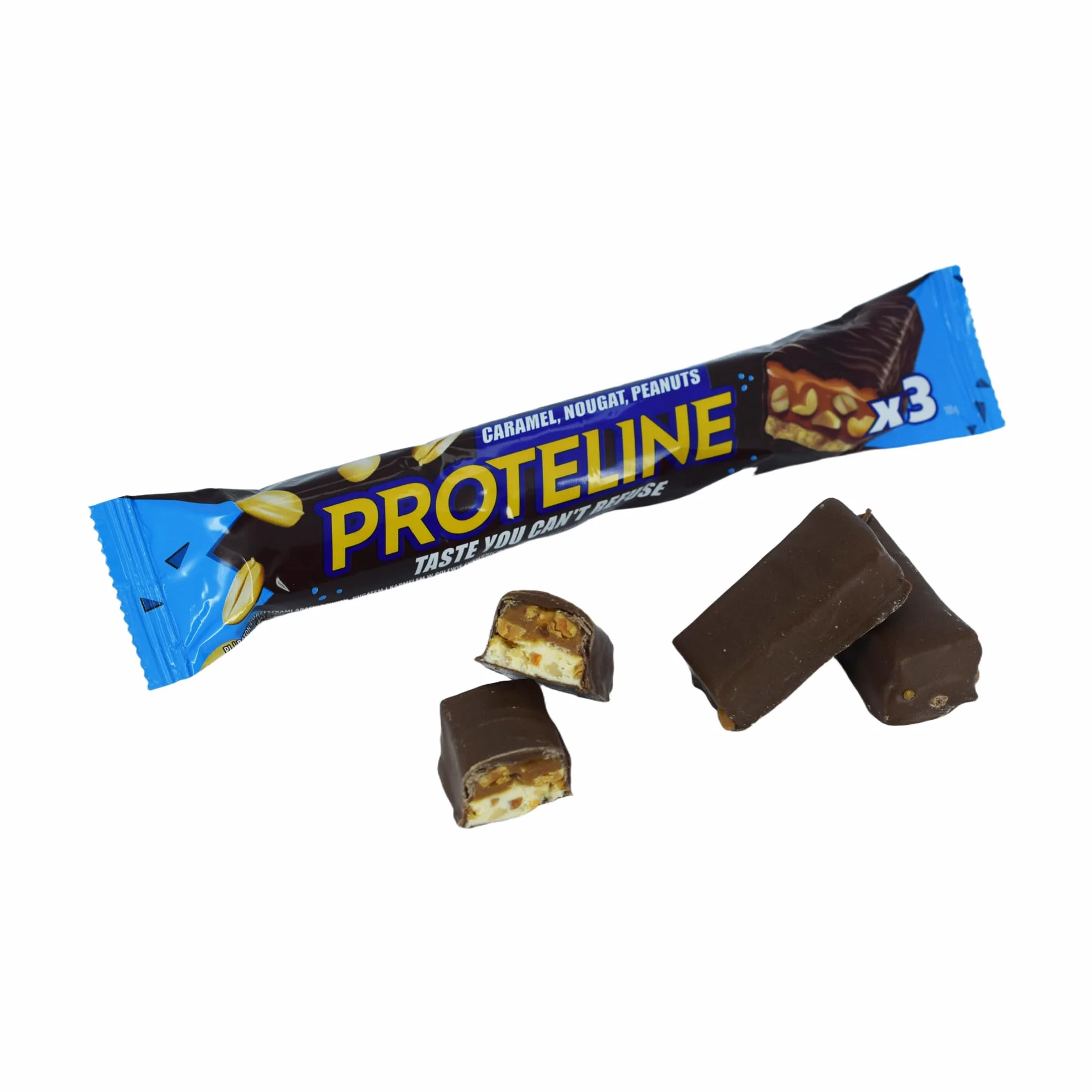 Proteline baton cukierniczy z orzeszkami arachidowymi, nugatem i karamelem 20 x 100g