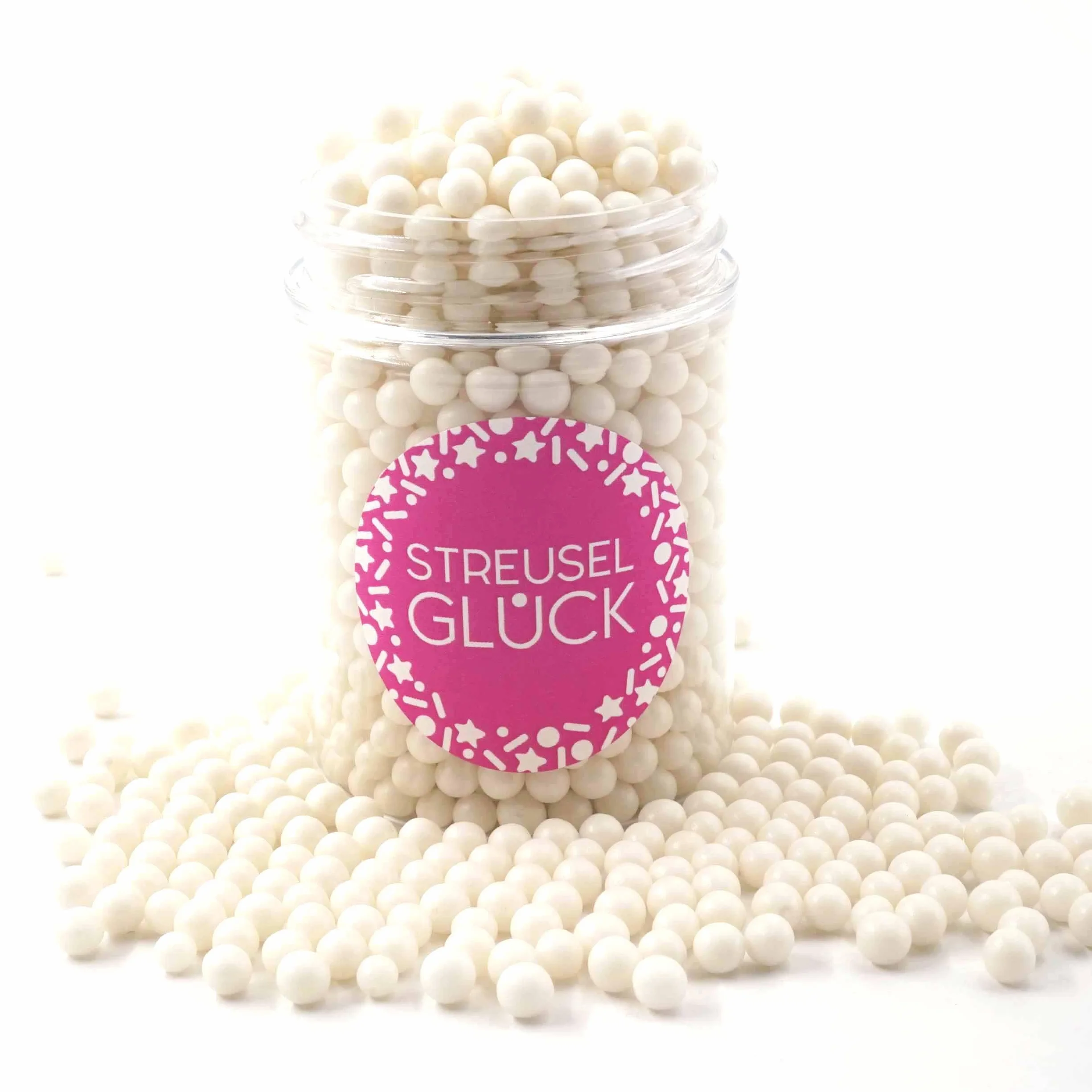 Posypka Pure Love biała 90 g cukrowych pereł dekoracja tortów