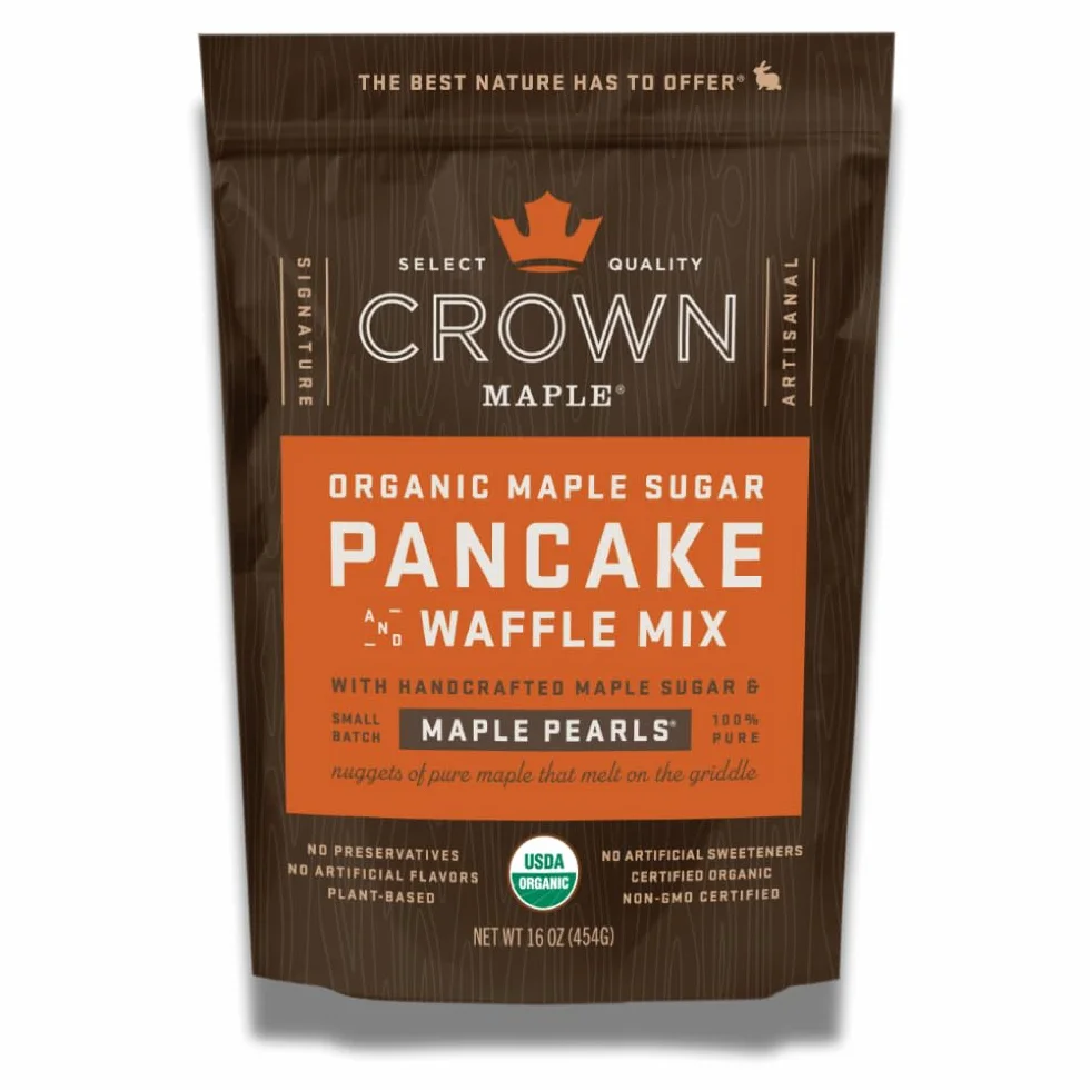 Crown Maple Organic Maple Sugar Pancake Mix 454 g mieszanka do pieczenia naleśników z cukrem klonowym