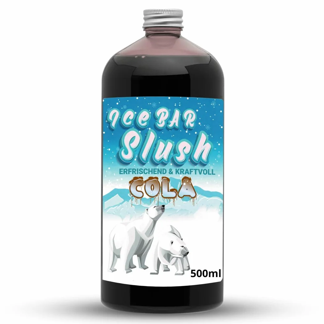 ICE Niedźwiedź syrop bez AZO | butelka 500 ml | koncentrat do slushy napojów, maszyn do lodów, slushów, maszyn do lodów od 1:5 do 1:20 (500 ml, cola)