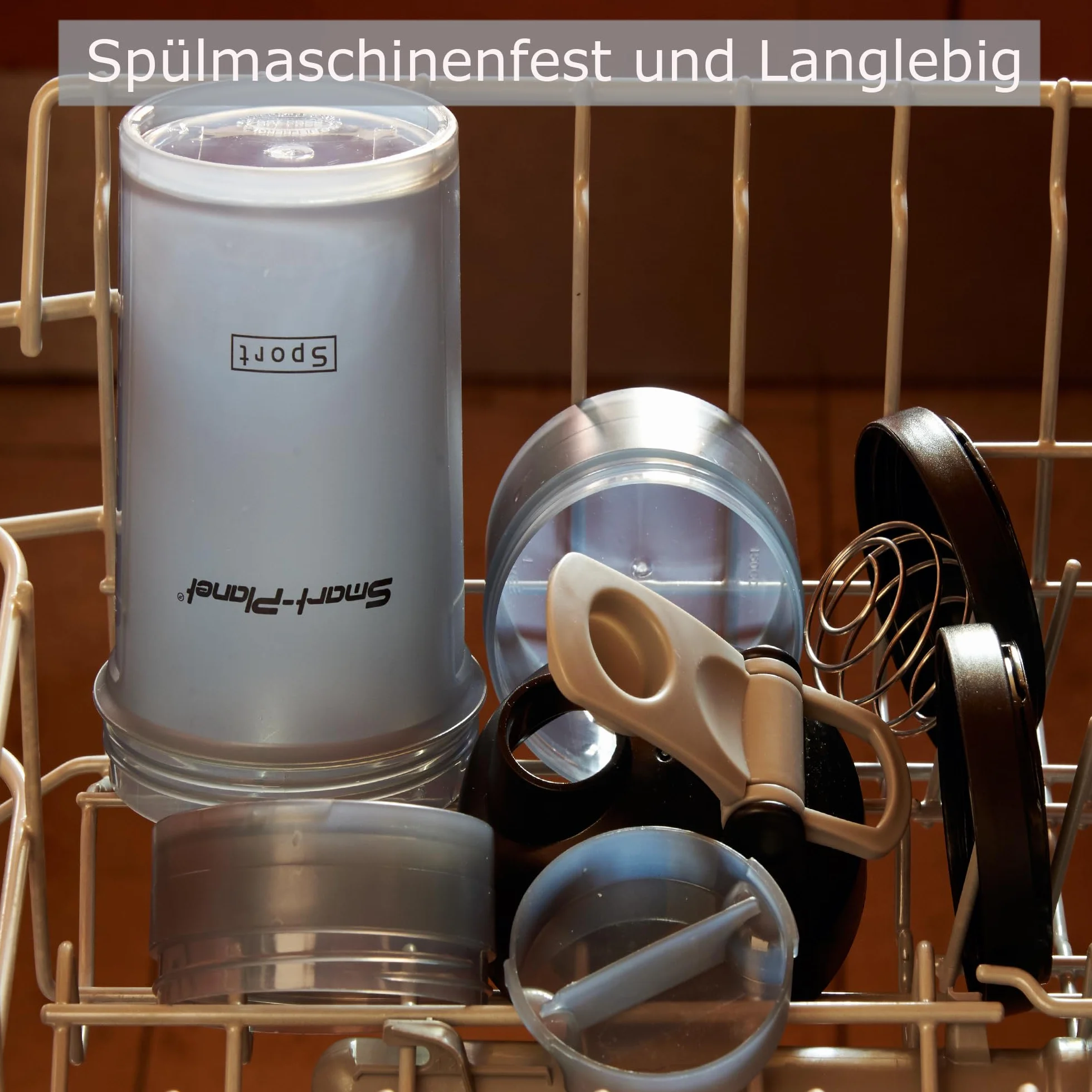Smart-Planet Shaker 500 ml z przegródkami na suplementy, bez BPA, do mycia w zmywarce