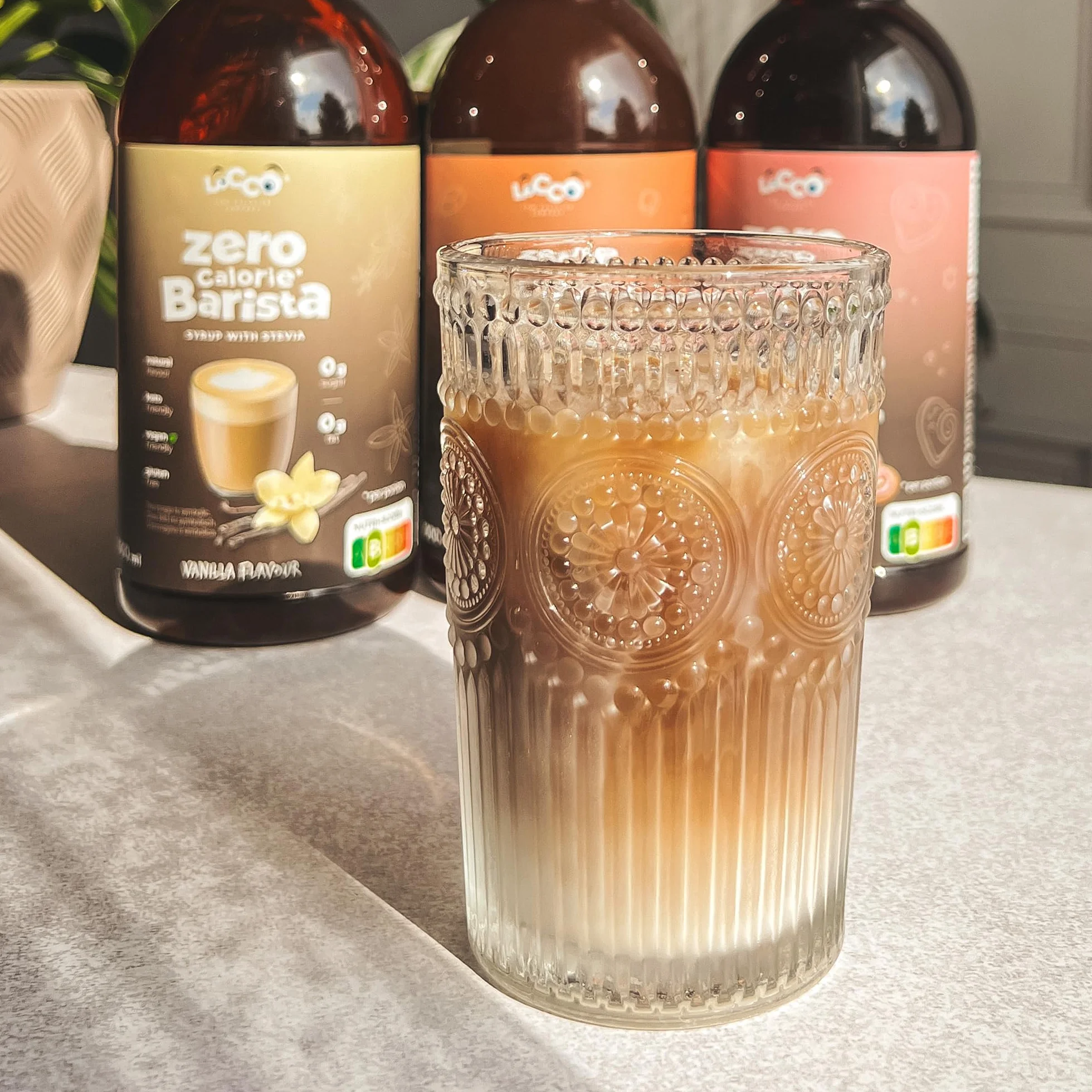 LoCCo Syrop Barista do Kawy ze Stewią Karmelowy 1L Zero Kalorii Bez Cukru Keto