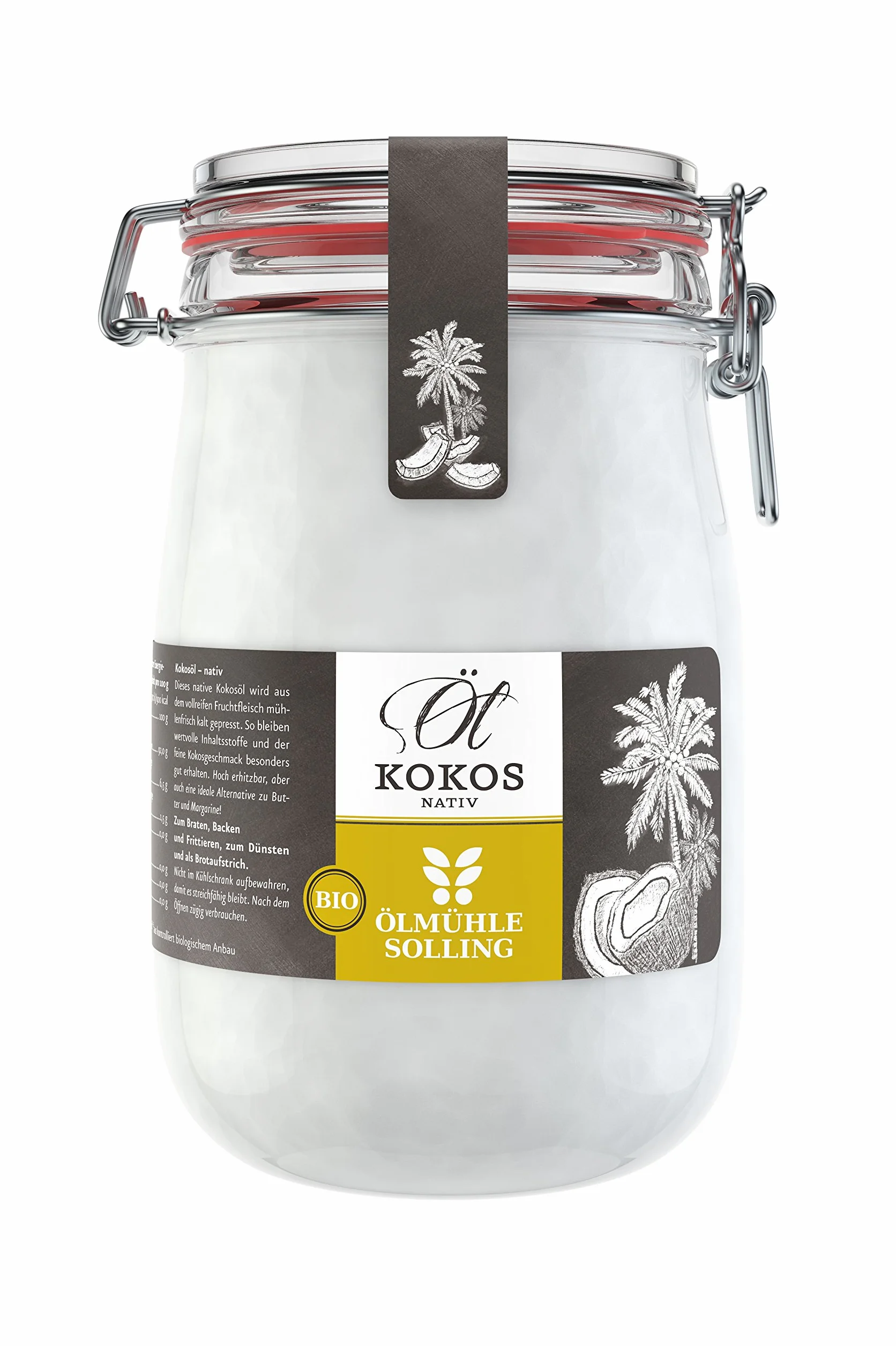 Ölmühle Solling Bio Olej Kokosowy w Słoiku, 1000 ml
